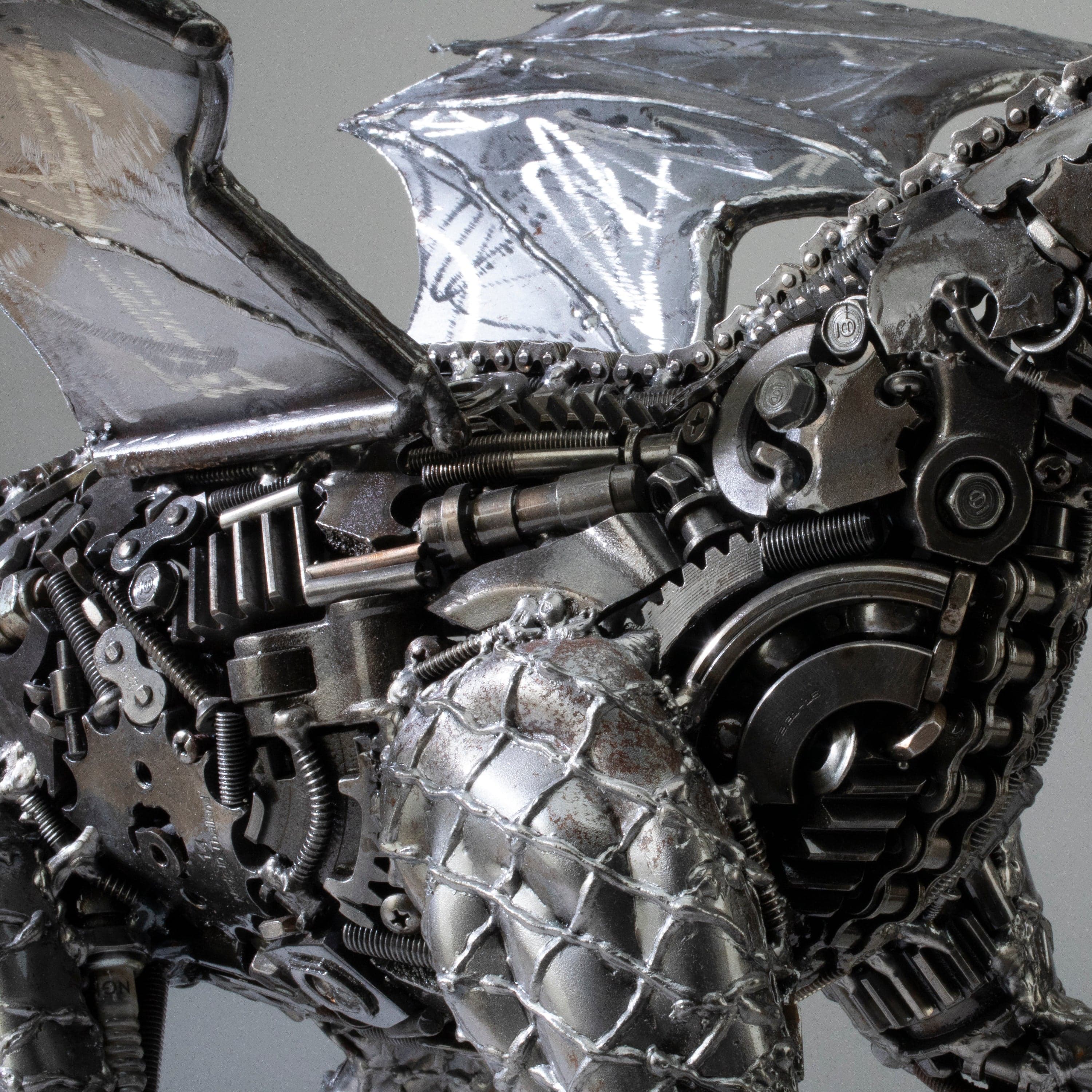 Kalifano Recycled Metal Art 30" Dragon Recycled Metal Art Sculpture RMS-DRAG76x45-PK