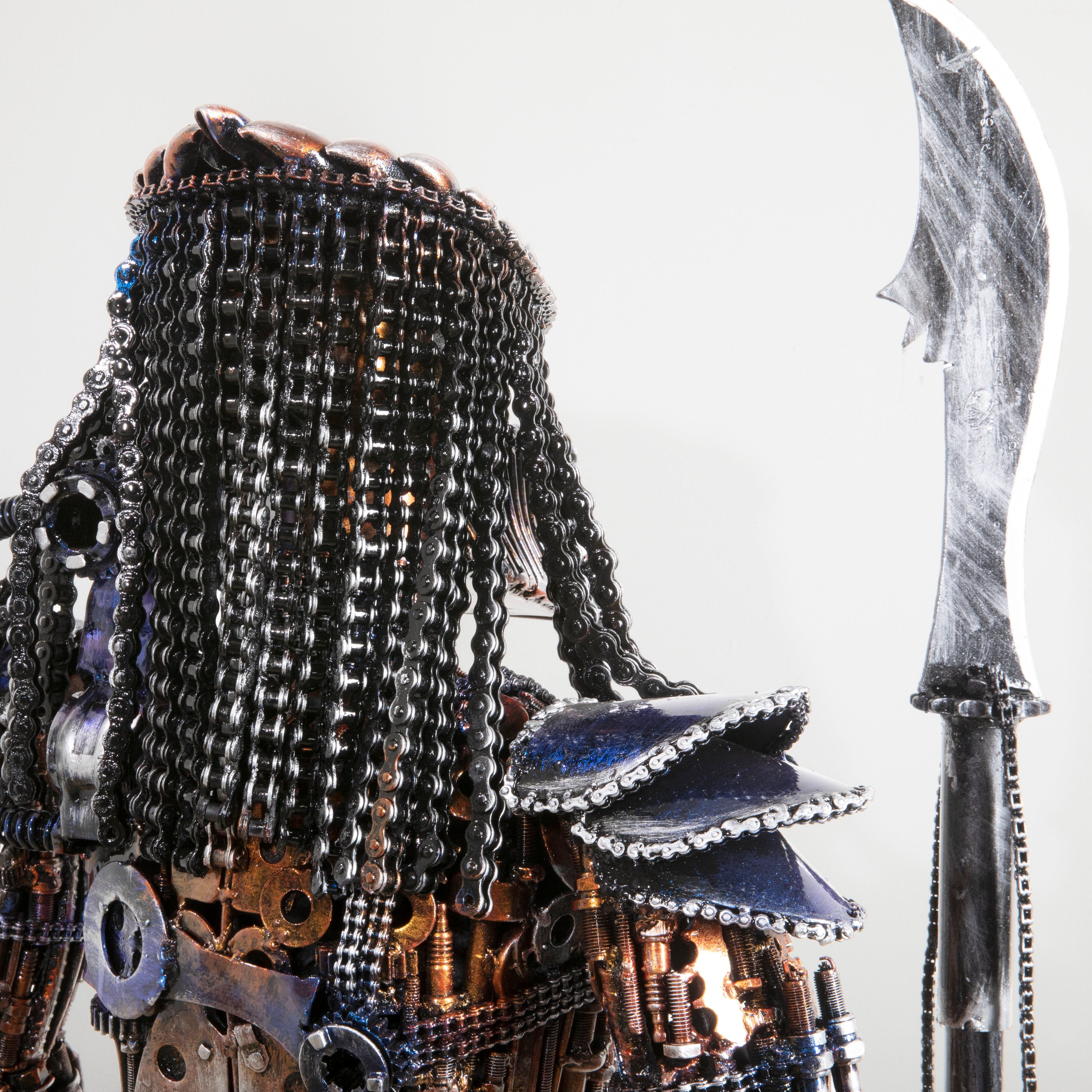 Kalifano Recycled Metal Art 43" Predator Inspired Recycled Metal Sculpture RMS-PRED110-P