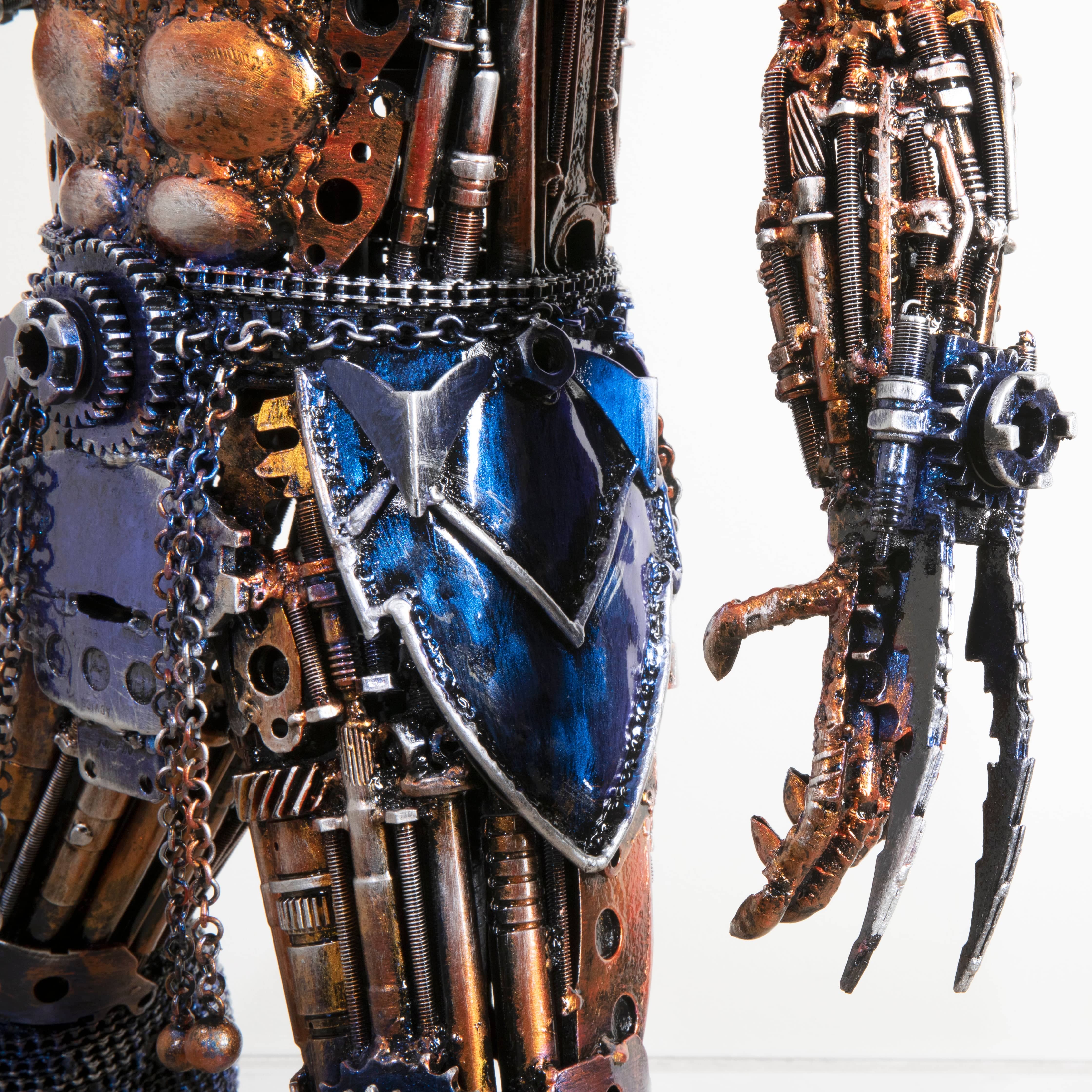 Kalifano Recycled Metal Art 43" Predator Inspired Recycled Metal Sculpture RMS-PRED110-P