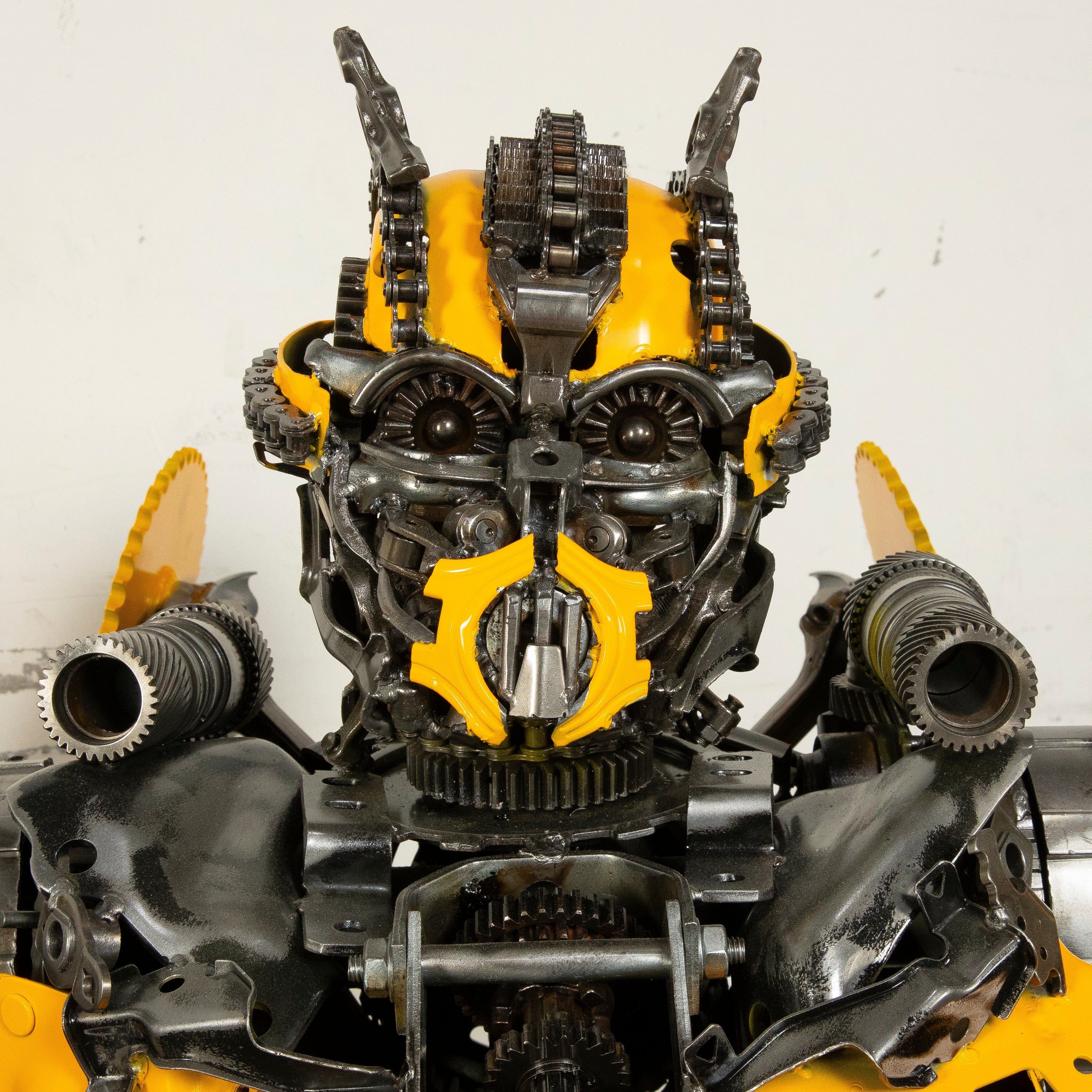 Kalifano Recycled Metal Art 55" Bumblebee Inspired Recycled Metal Art Sculpture RMS-BB140-S04