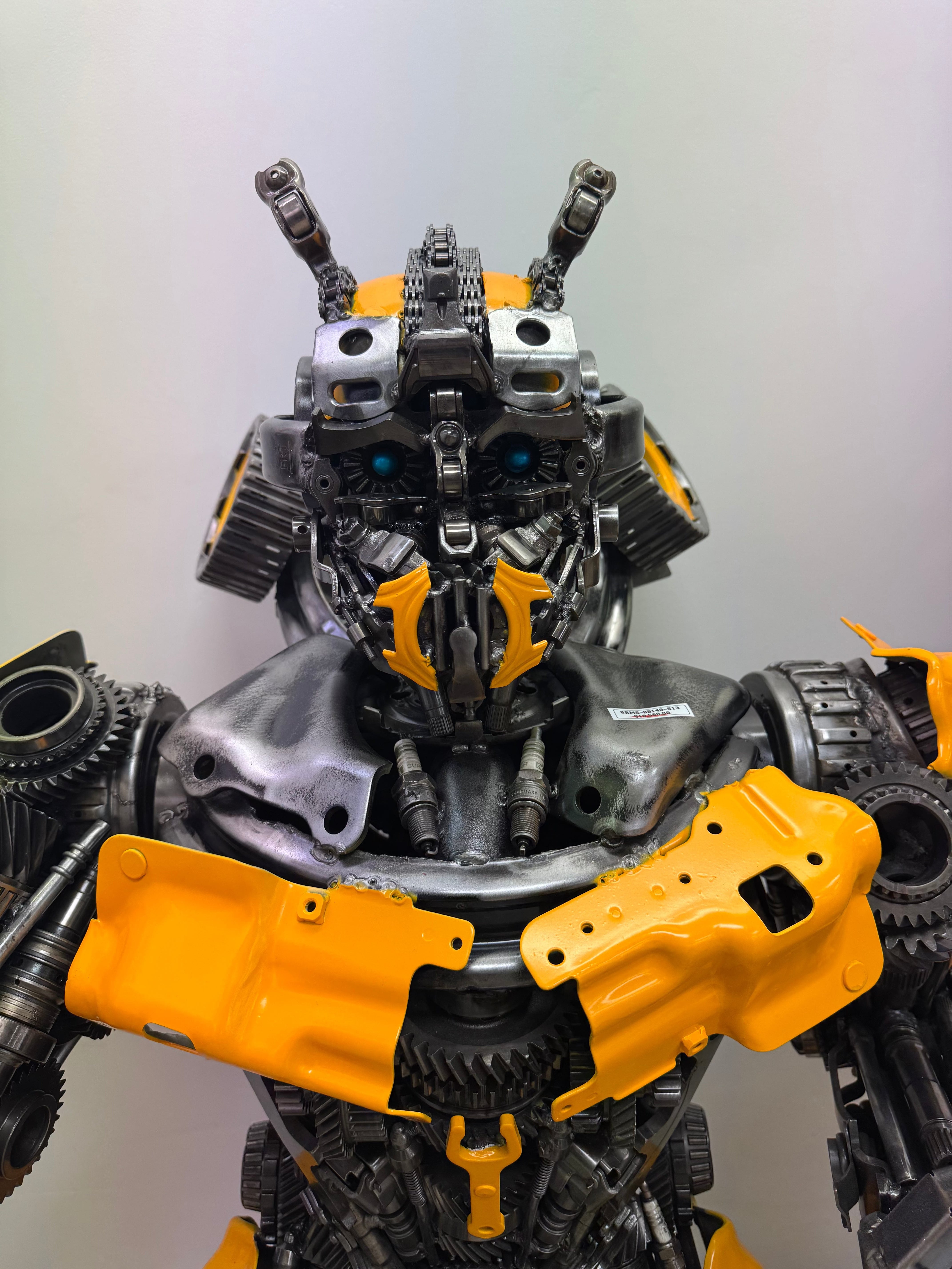 Kalifano Recycled Metal Art 55" Bumblebee Inspired Recycled Metal Art Sculpture RMS-BB140-S13