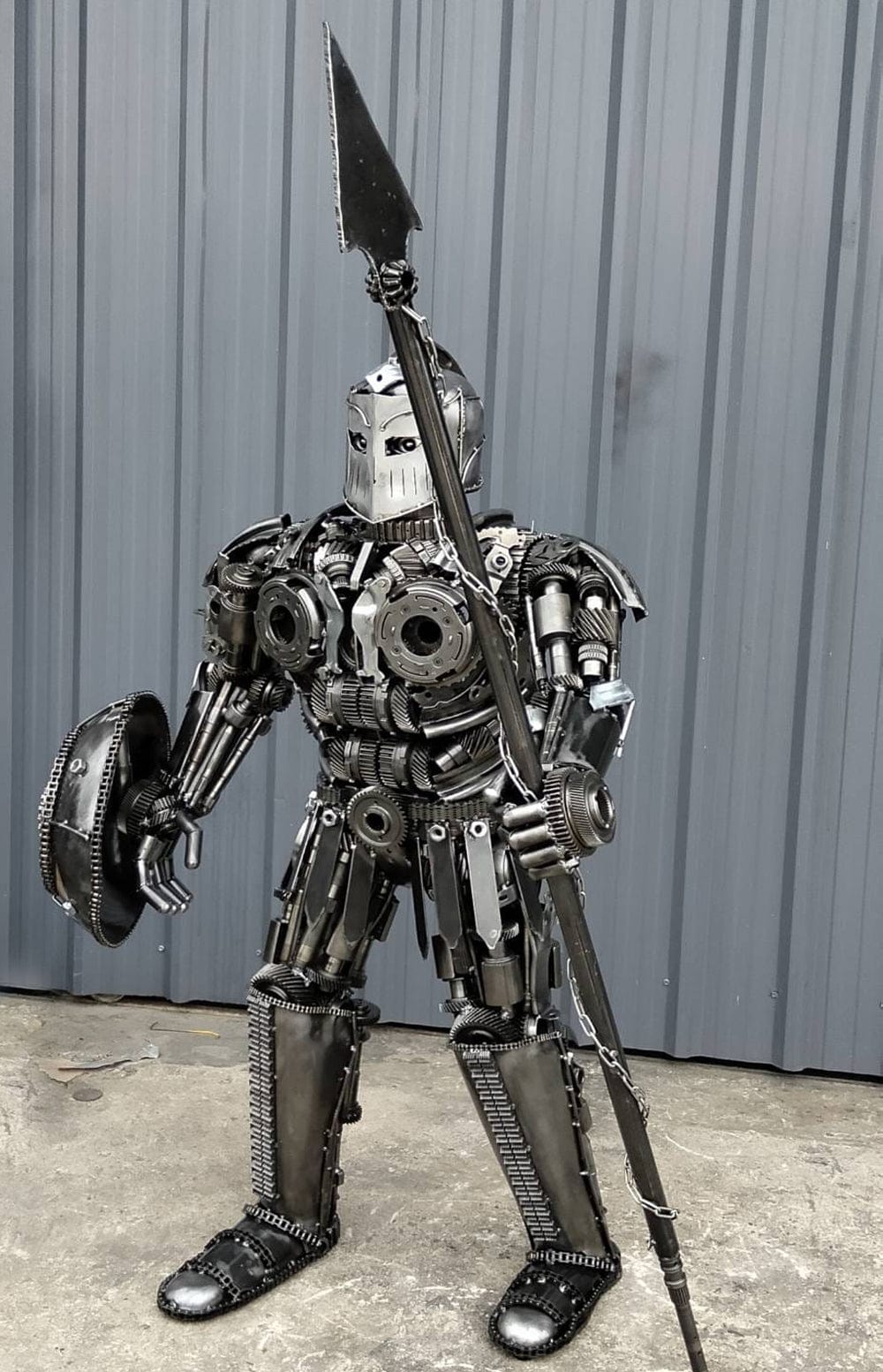 Kalifano Recycled Metal Art 55" Knight Inspired Recycled Metal Art Sculpture RMS-KN140-S02