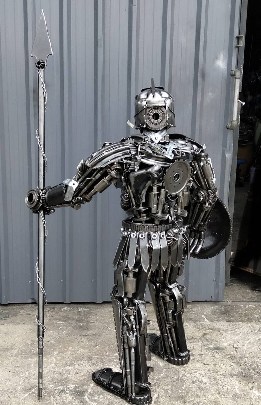 Kalifano Recycled Metal Art 55" Knight Inspired Recycled Metal Art Sculpture RMS-KN140-S02