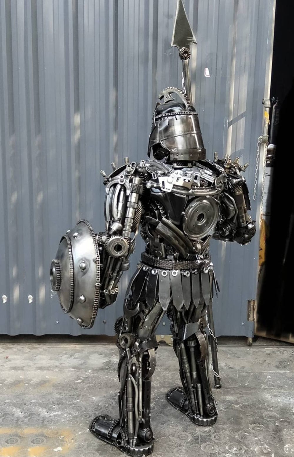 Kalifano Recycled Metal Art 55" Knight Inspired Recycled Metal Art Sculpture RMS-KN140-S03