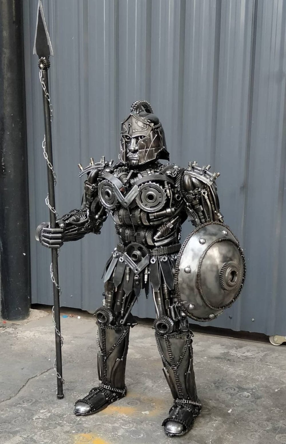 Kalifano Recycled Metal Art 55" Knight Inspired Recycled Metal Art Sculpture RMS-KN140-S03