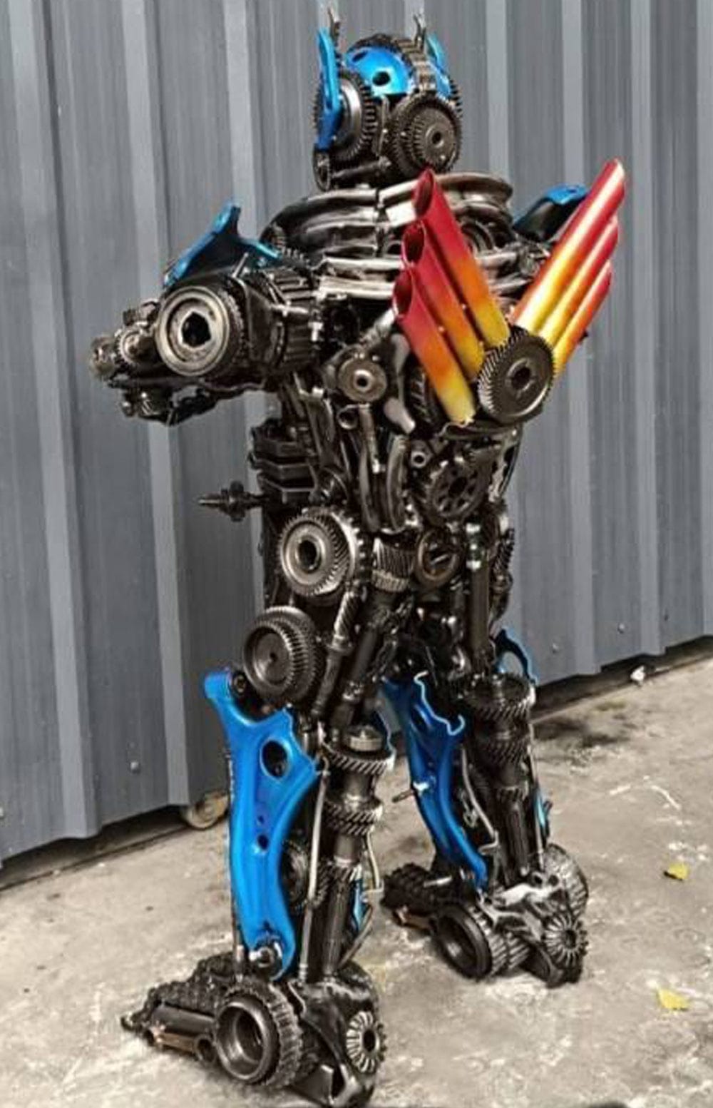 Kalifano Recycled Metal Art 55" Optimus Prime Inspired Recycled Metal Art Sculpture RMS-OP140-S12