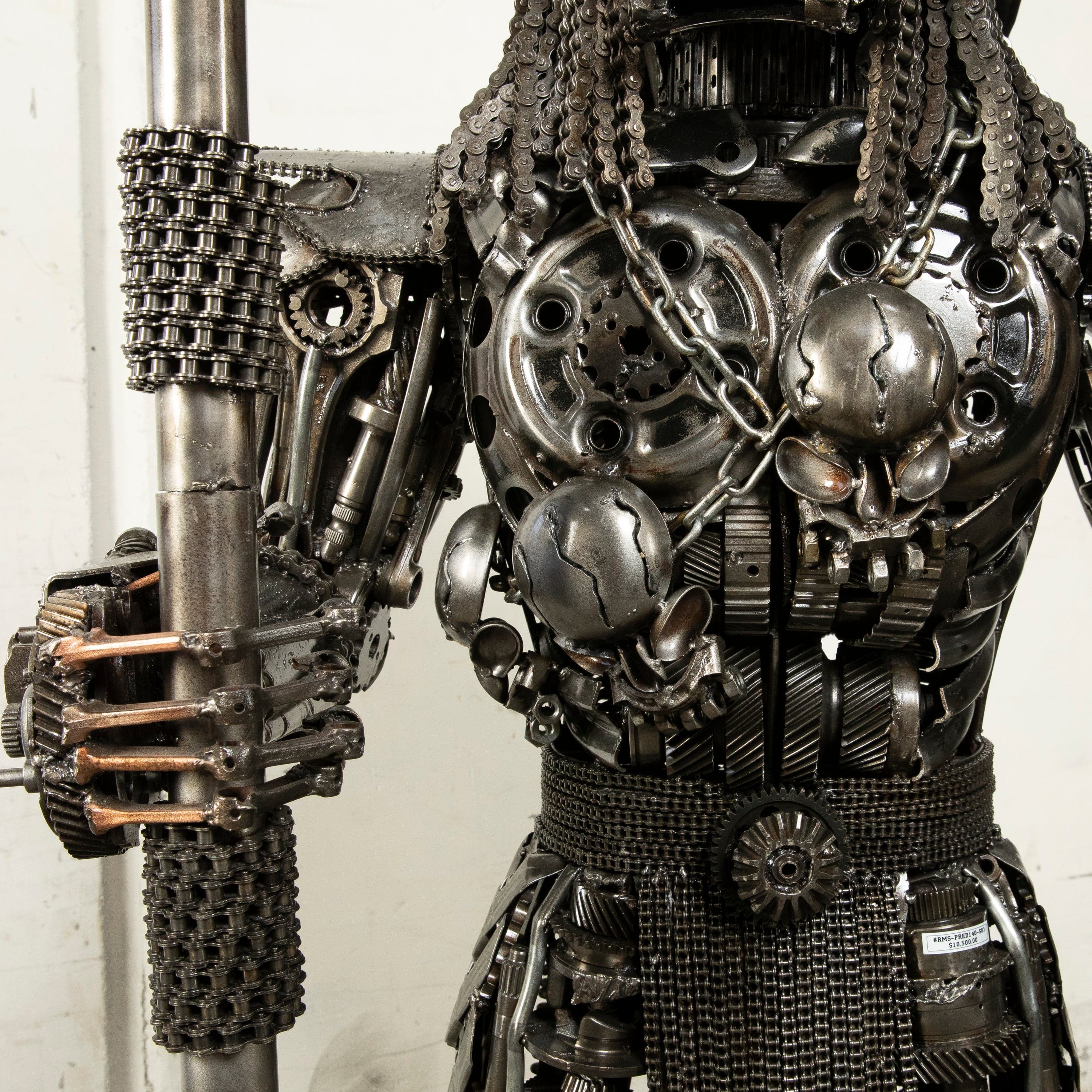 Kalifano Recycled Metal Art 55" Predator Inspired Recycled Metal Art Sculpture RMS-PRED140-S03