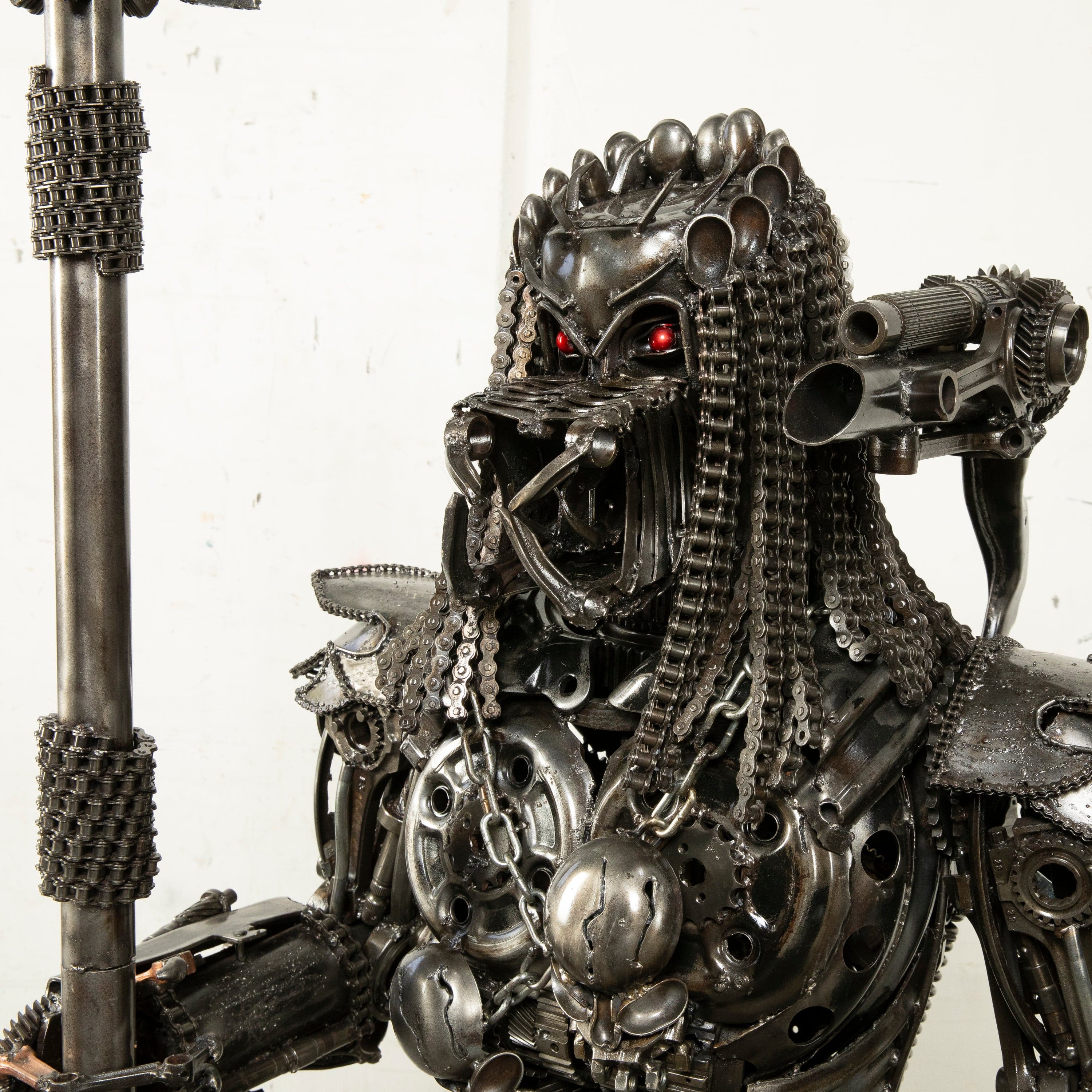 Kalifano Recycled Metal Art 55" Predator Inspired Recycled Metal Art Sculpture RMS-PRED140-S03