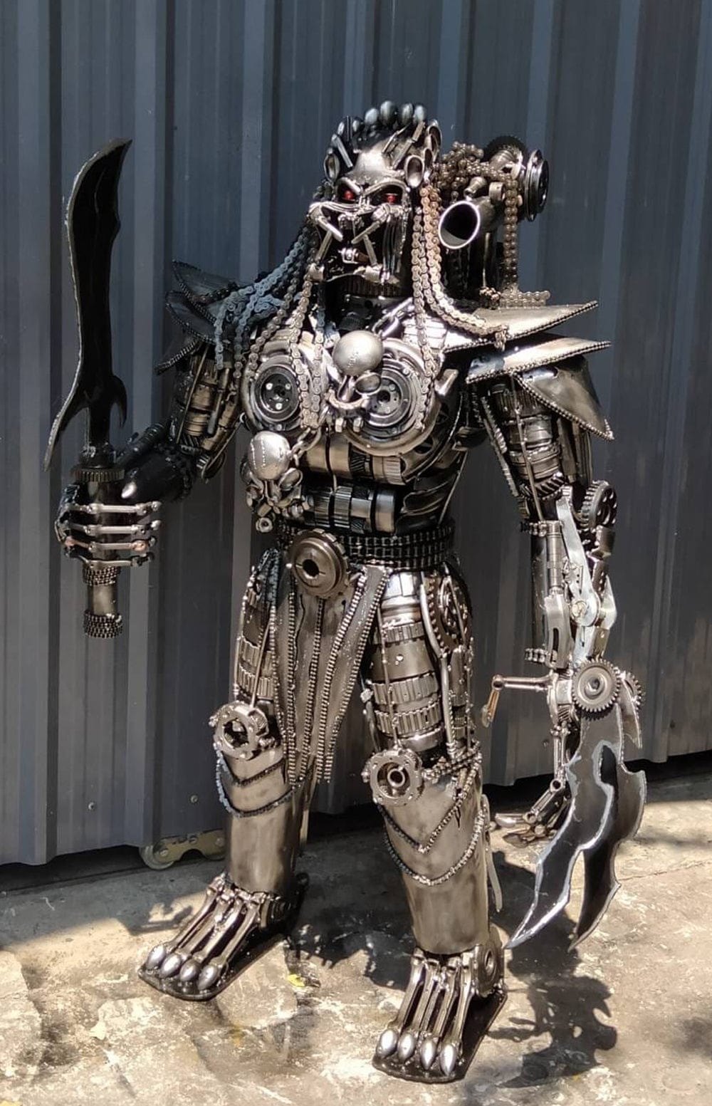 Kalifano Recycled Metal Art 55" Predator Inspired Recycled Metal Art Sculpture RMS-PRED140-S06