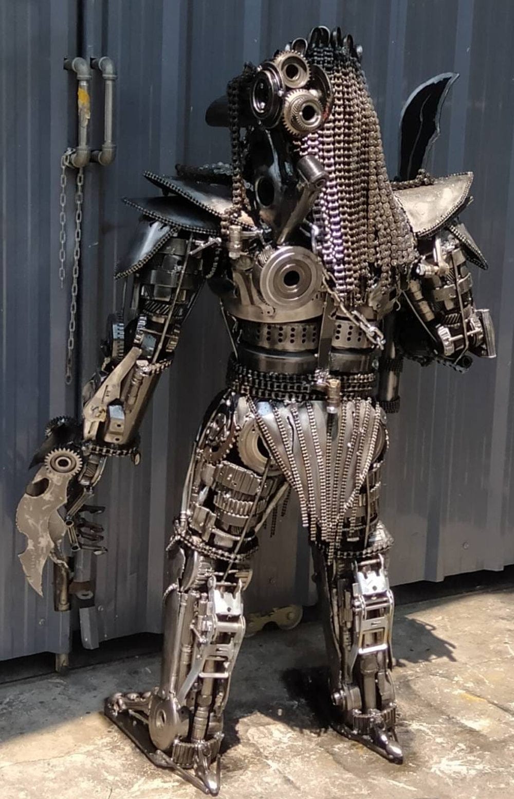 Kalifano Recycled Metal Art 55" Predator Inspired Recycled Metal Art Sculpture RMS-PRED140-S06