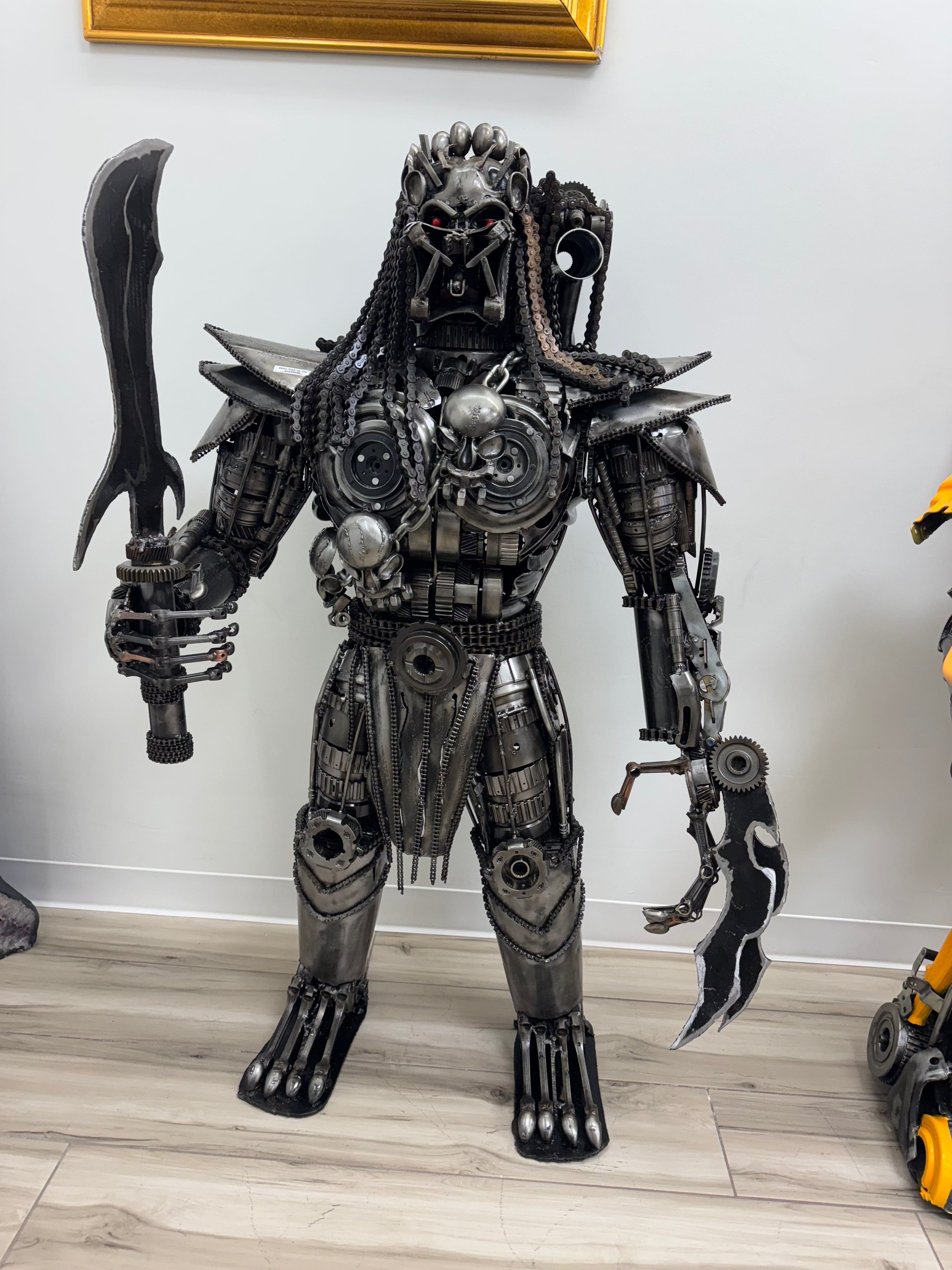 Kalifano Recycled Metal Art 55" Predator Inspired Recycled Metal Art Sculpture RMS-PRED140-S06