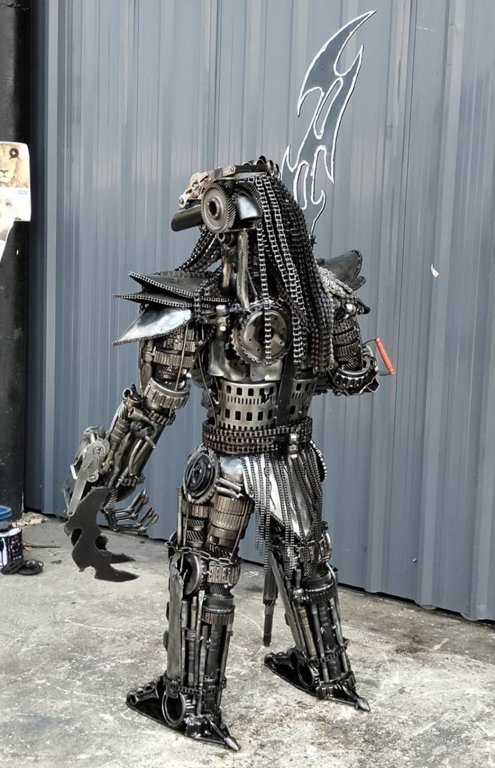 Kalifano Recycled Metal Art 55" Predator Inspired Recycled Metal Art Sculpture RMS-PRED140-S07