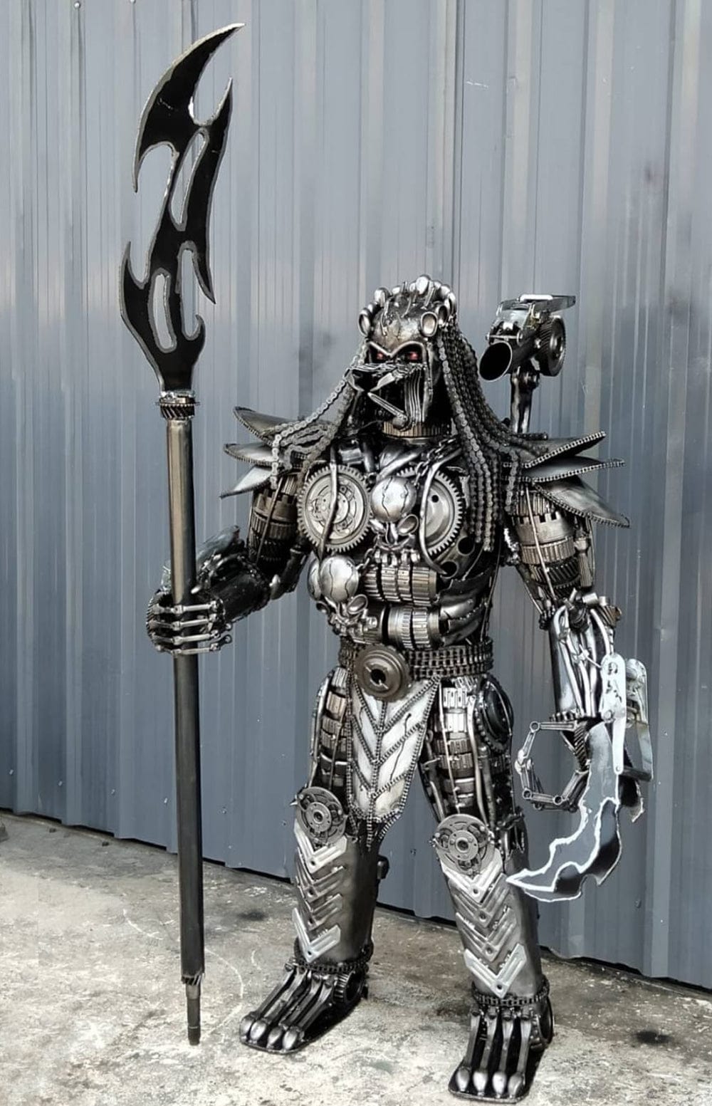 Kalifano Recycled Metal Art 55" Predator Inspired Recycled Metal Art Sculpture RMS-PRED140-S07