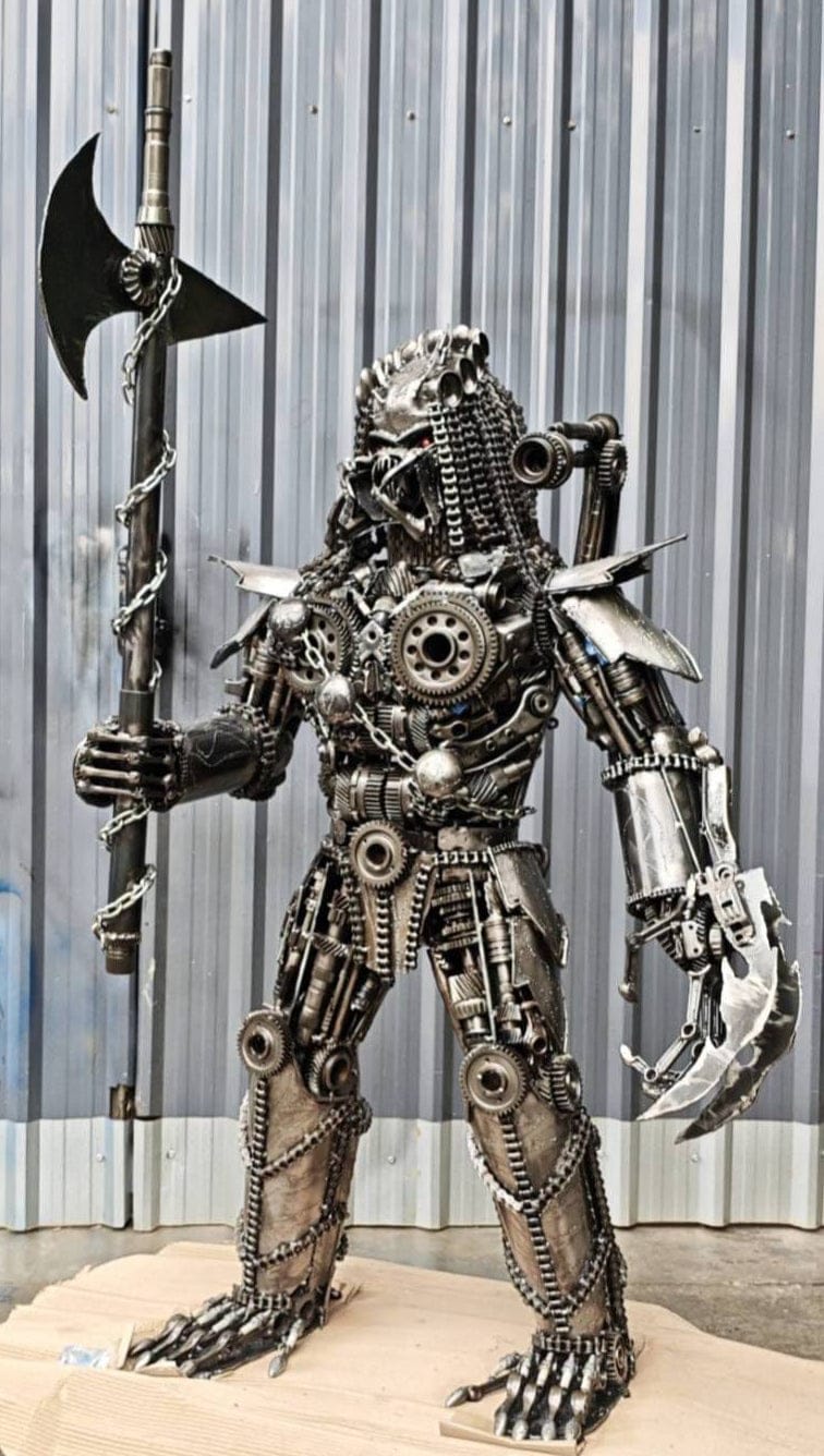 Kalifano Recycled Metal Art 55" Predator Inspired Recycled Metal Art Sculpture RMS-PRED140-S09