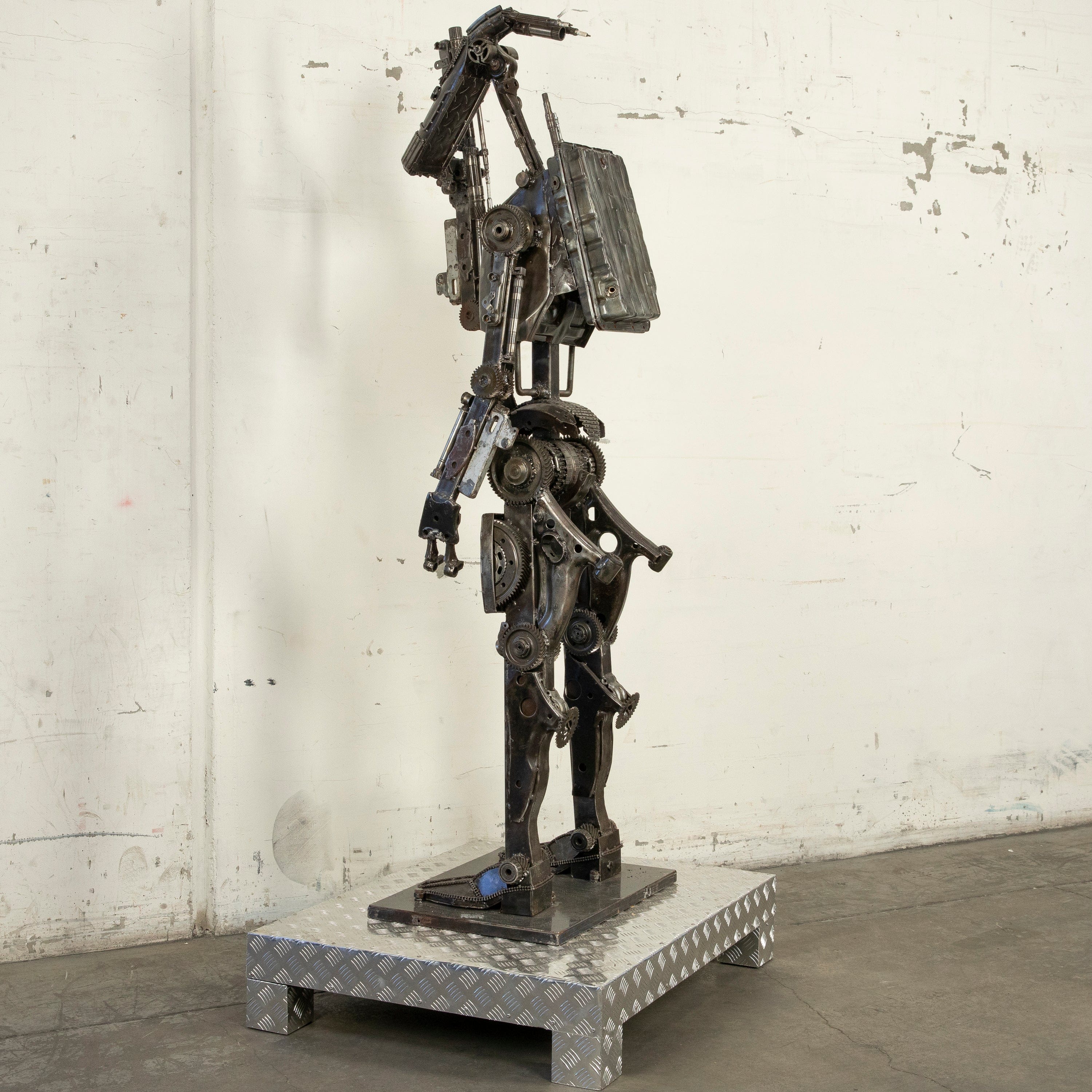KALIFANO Recycled Metal Art 79" Droid Inspired Recycled Metal Sculpture RMS-DROID200-N