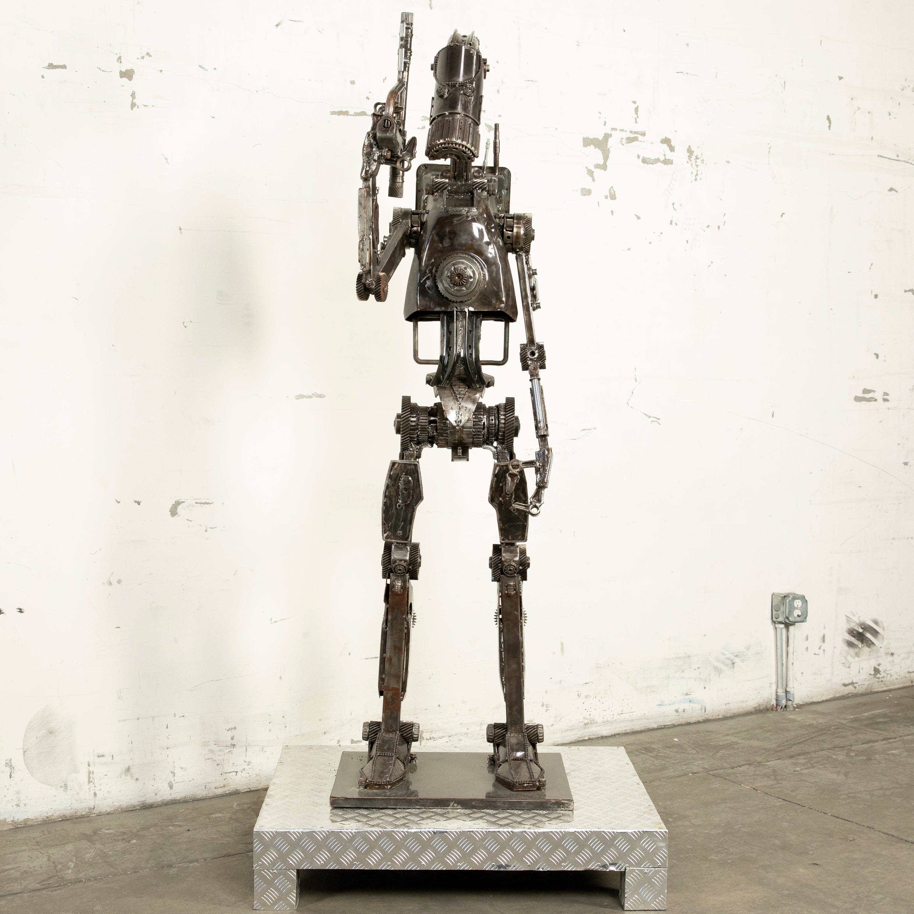 KALIFANO Recycled Metal Art 79" Droid Inspired Recycled Metal Sculpture RMS-DROID200-N