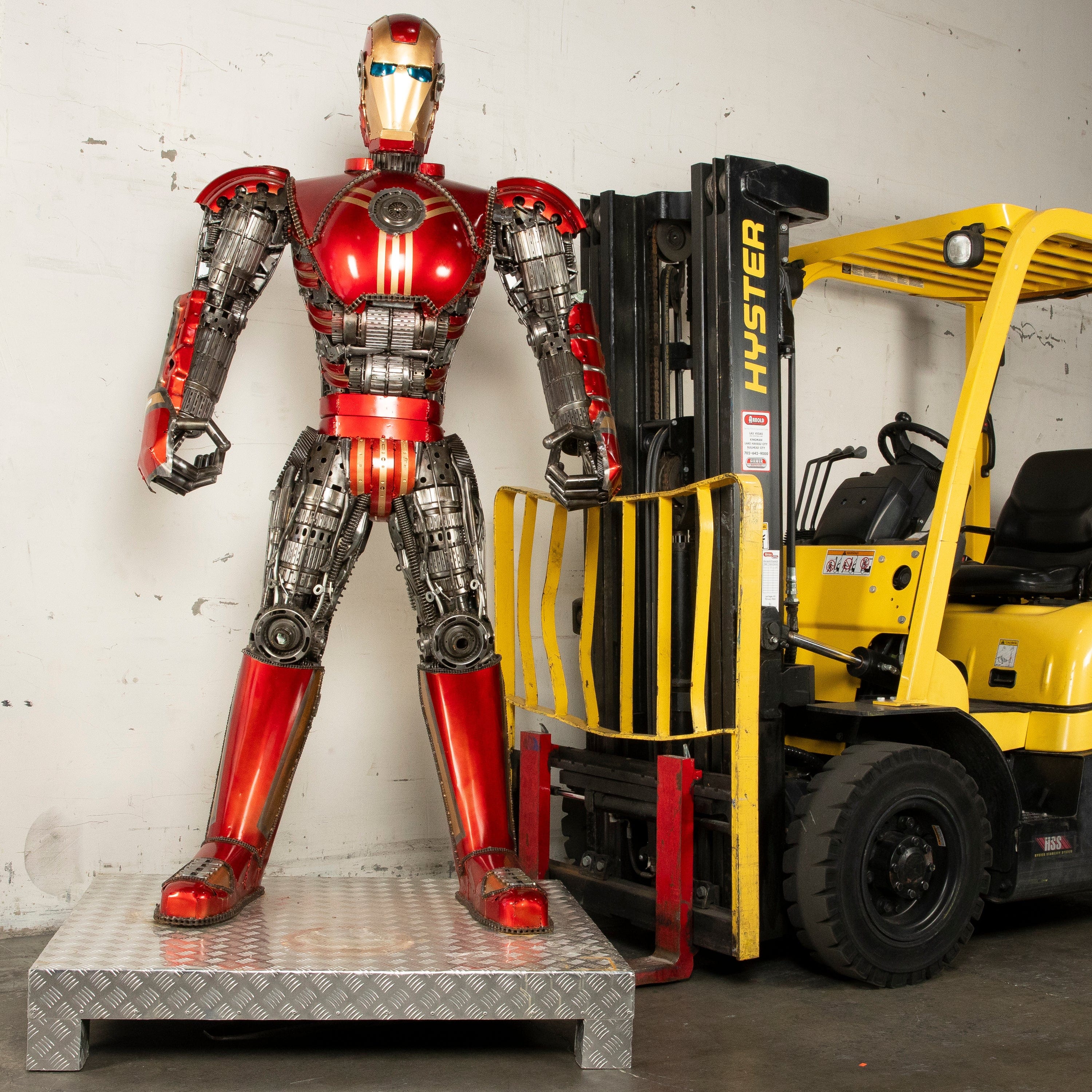Kalifano Recycled Metal Art 79" Iron Man Inspired Recycled Metal Art Sculpture RMS-IMR200-S07