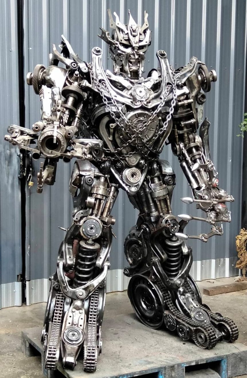 Kalifano Recycled Metal Art 79" Megatron Inspired Recycled Metal Art Sculpture RMS-MEG200-S07