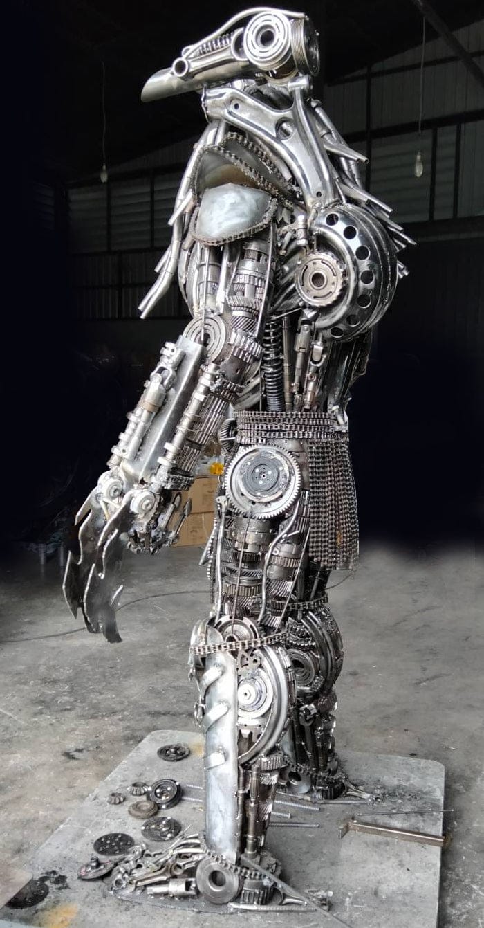 Kalifano Recycled Metal Art 79" Predator Inspired Recycled Metal Art Sculpture RMS-PRED200-S14