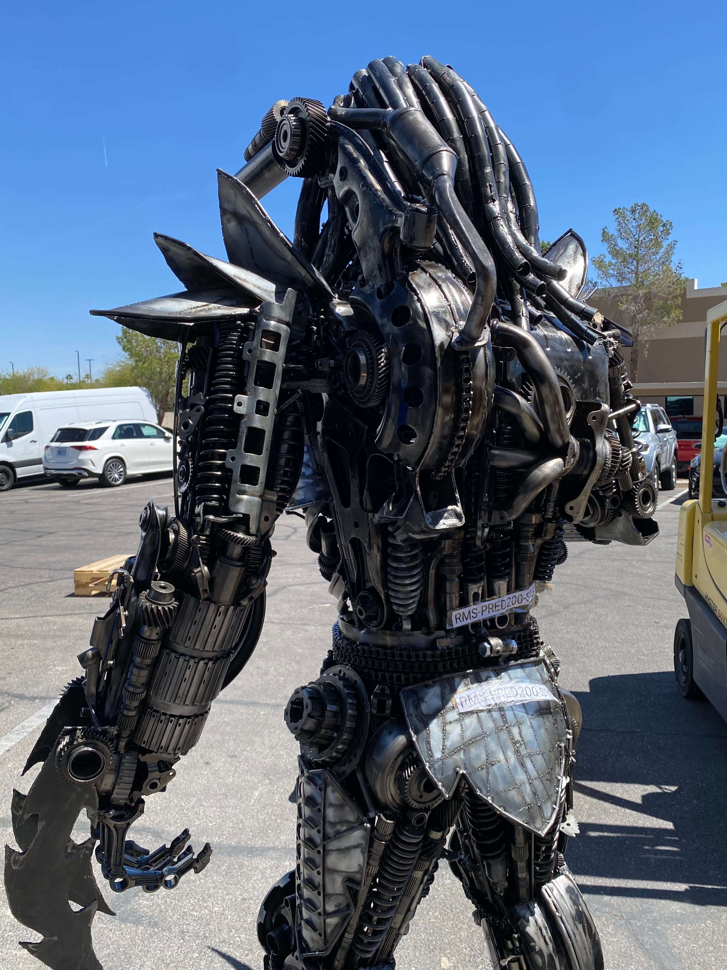 Kalifano Recycled Metal Art 79" Predator Inspired Recycled Metal Art Sculpture RMS-PRED200-S15