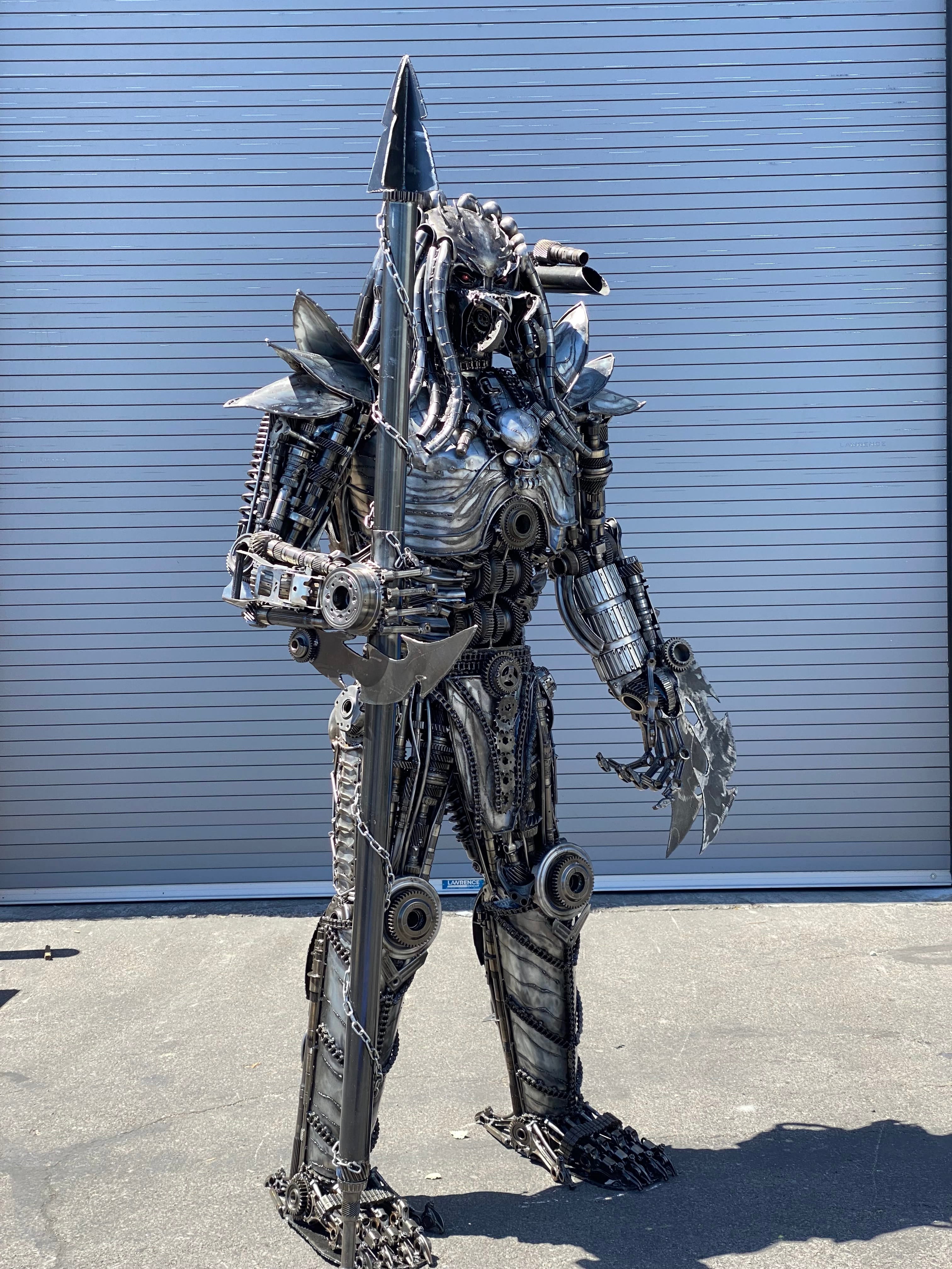Kalifano Recycled Metal Art 79" Predator Inspired Recycled Metal Art Sculpture RMS-PRED200-S15