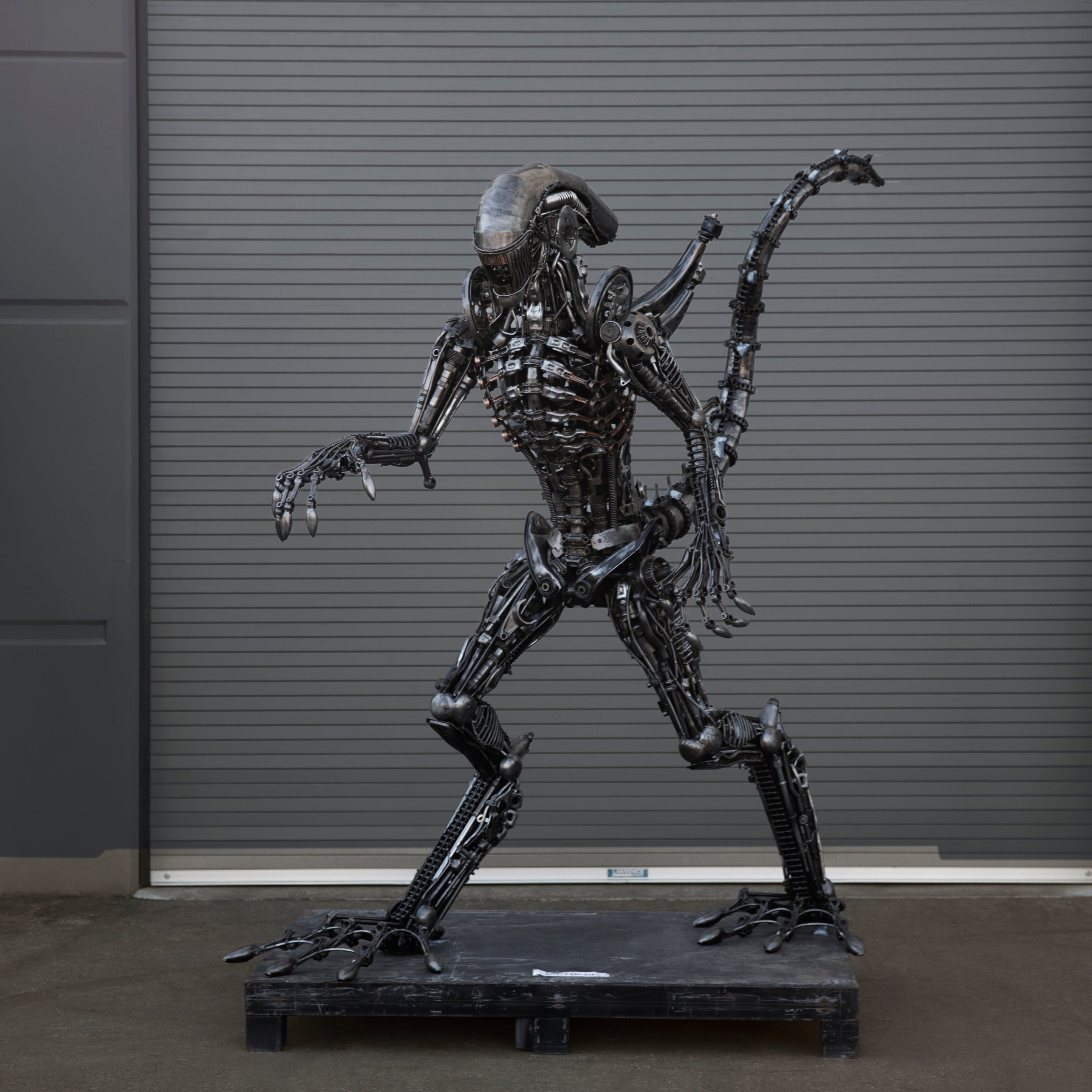 Kalifano Recycled Metal Art 91" Alien Inspired Recycled Metal Art Sculpture RMS-A230-S14