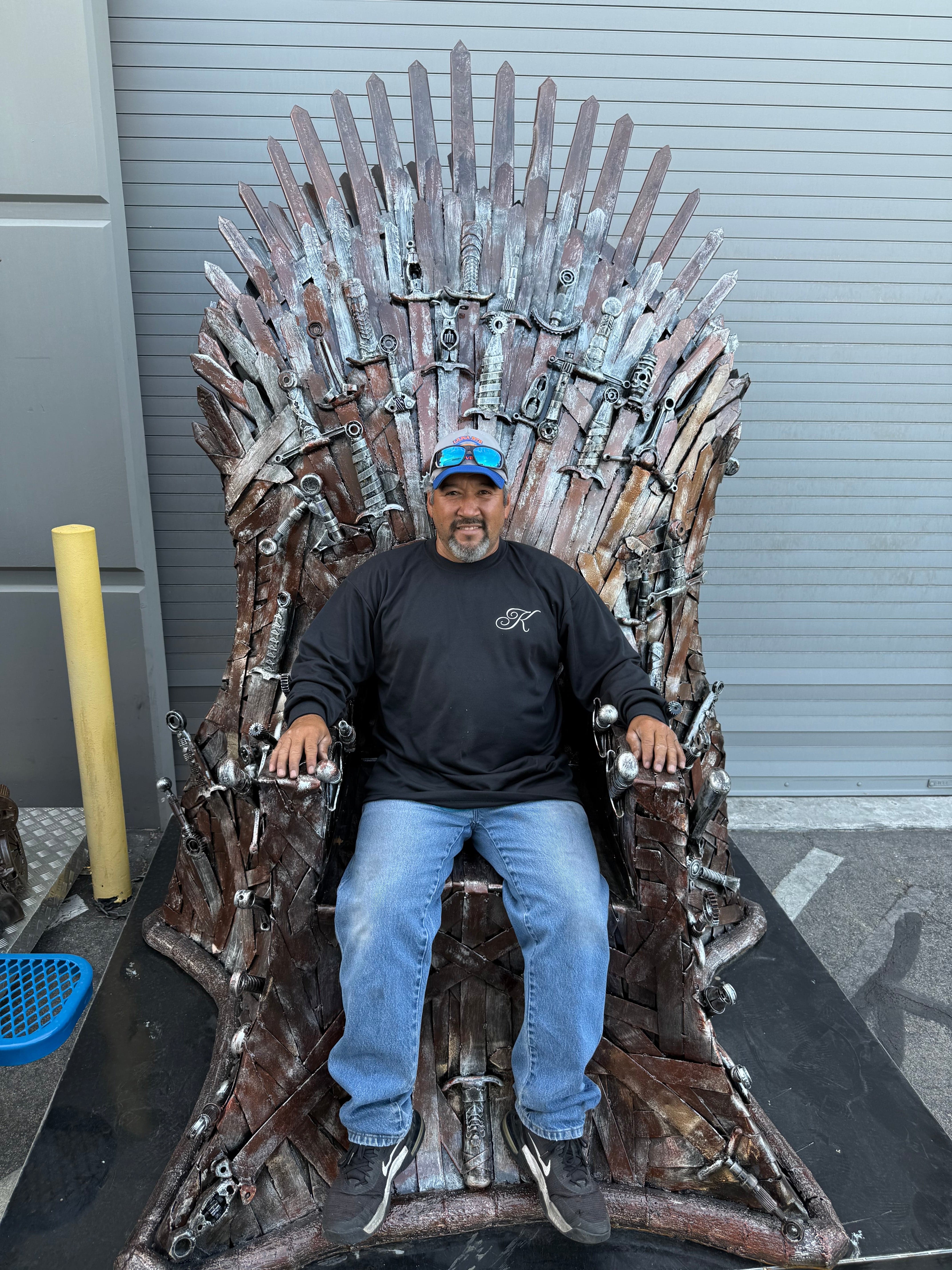 Kalifano Recycled Metal Art 91" Game of Thrones Iron Throne Inspired Recycled Metal Sculpture RMS-GOT230-N