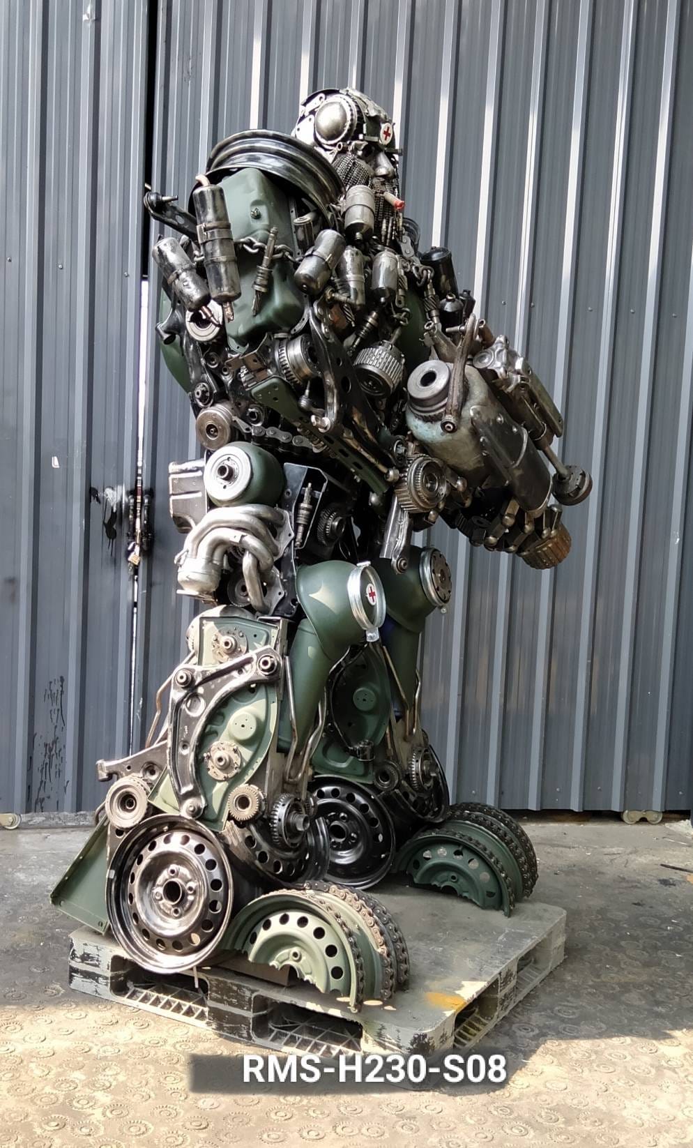 Kalifano Recycled Metal Art 91" Hound Inspired Recycled Metal Art Sculpture RMS-H230-S08