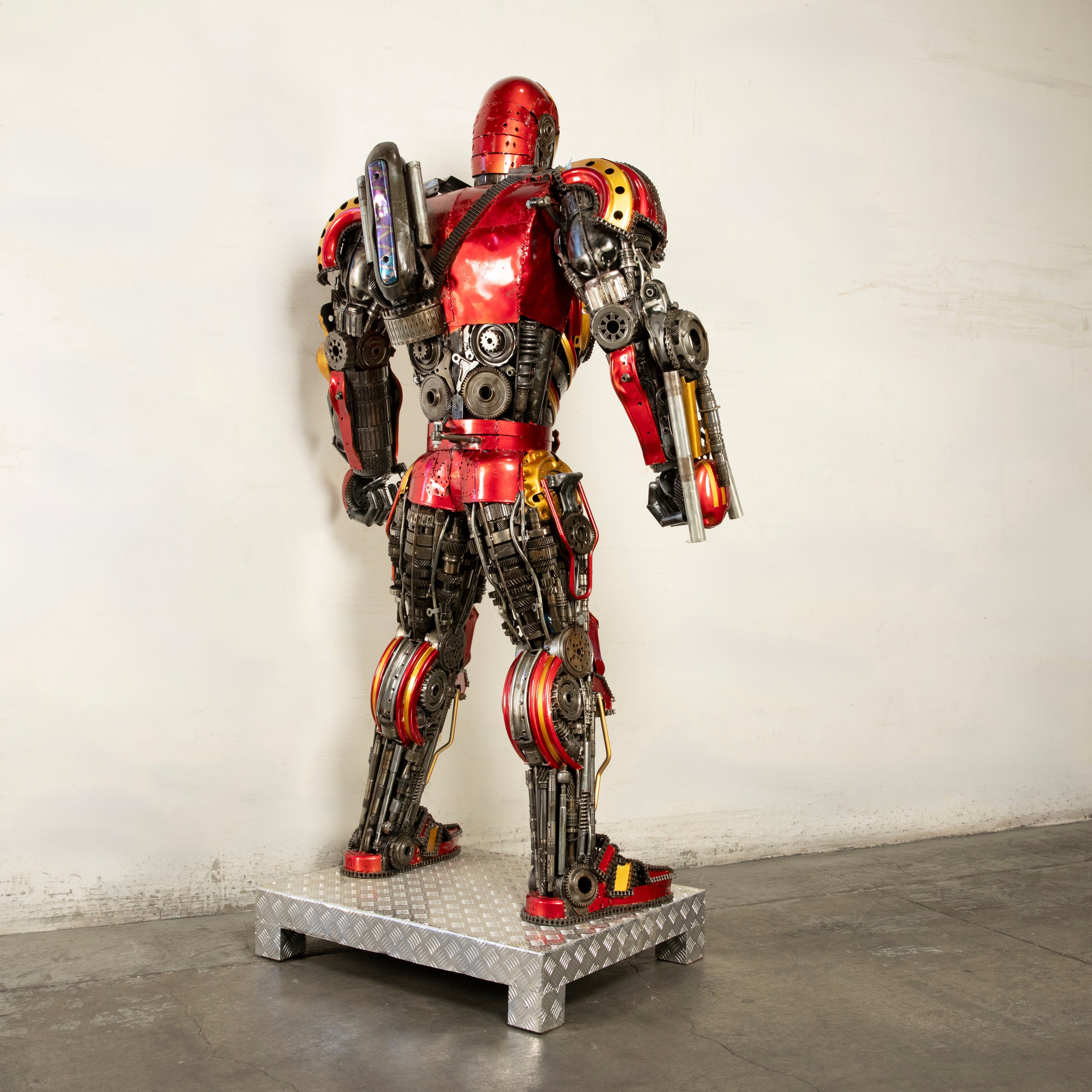 Kalifano Recycled Metal Art 91" Iron Man Inspired Recycled Metal Art Sculpture RMS-IMR230-S16