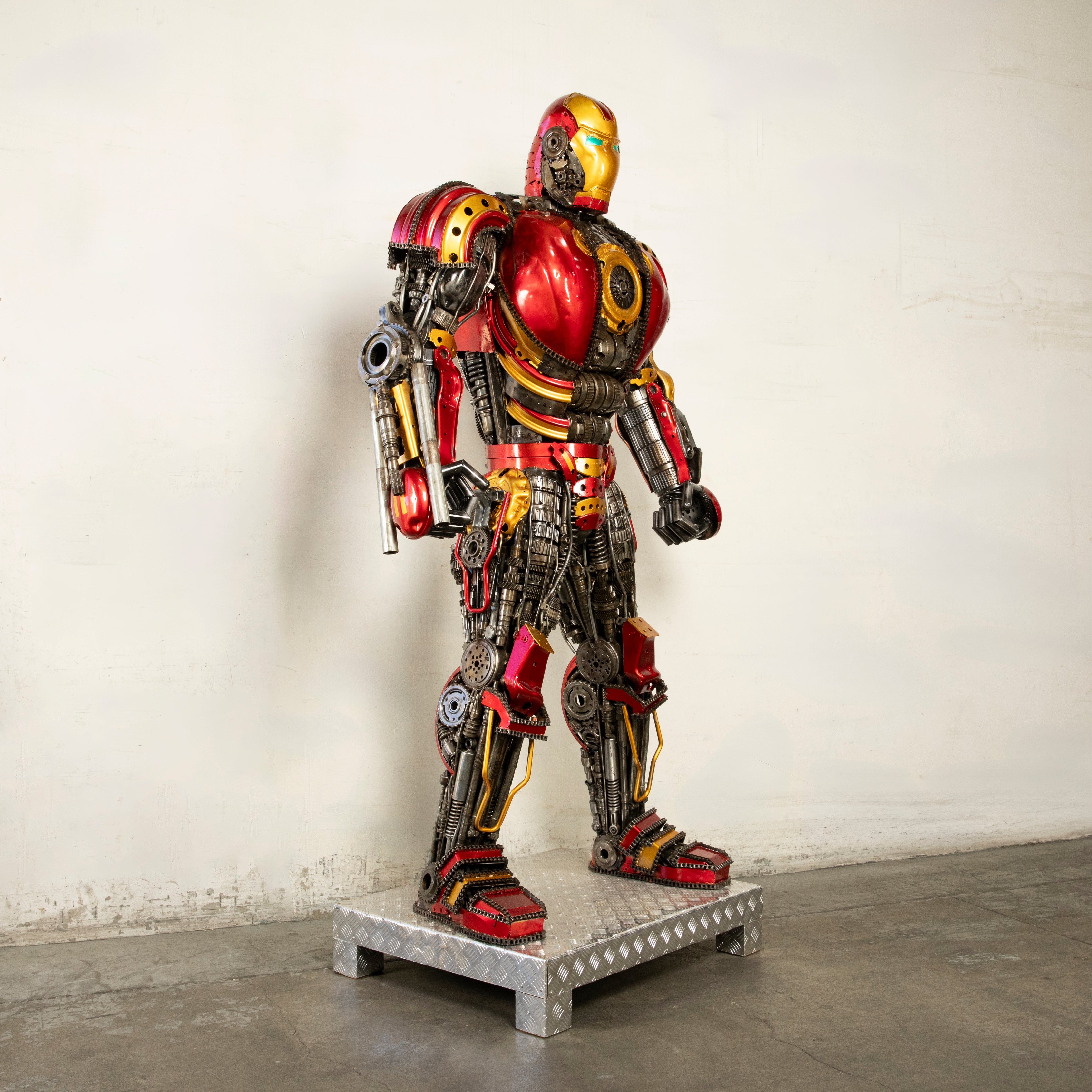 Kalifano Recycled Metal Art 91" Iron Man Inspired Recycled Metal Art Sculpture RMS-IMR230-S16