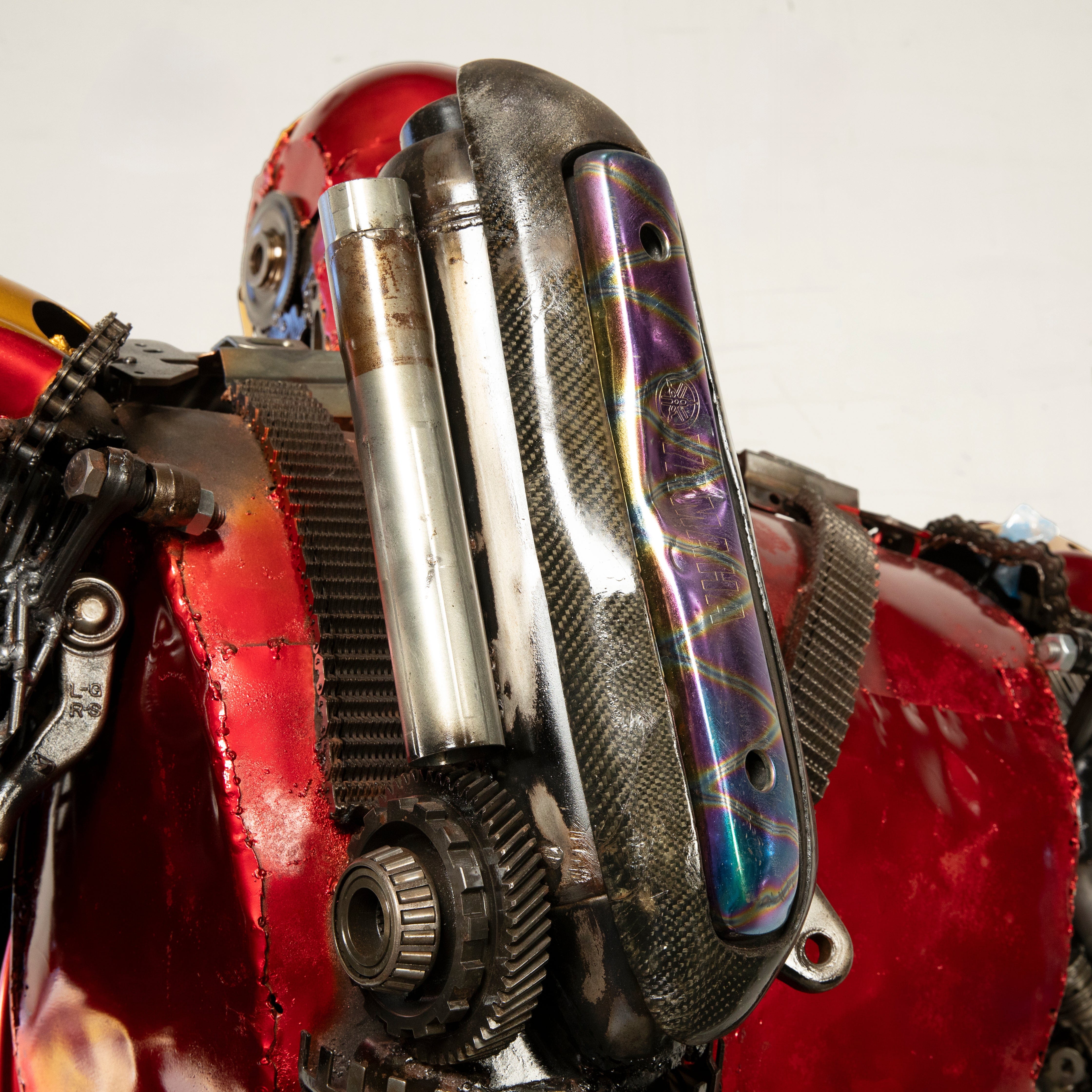 Kalifano Recycled Metal Art 91" Iron Man Inspired Recycled Metal Art Sculpture RMS-IMR230-S16