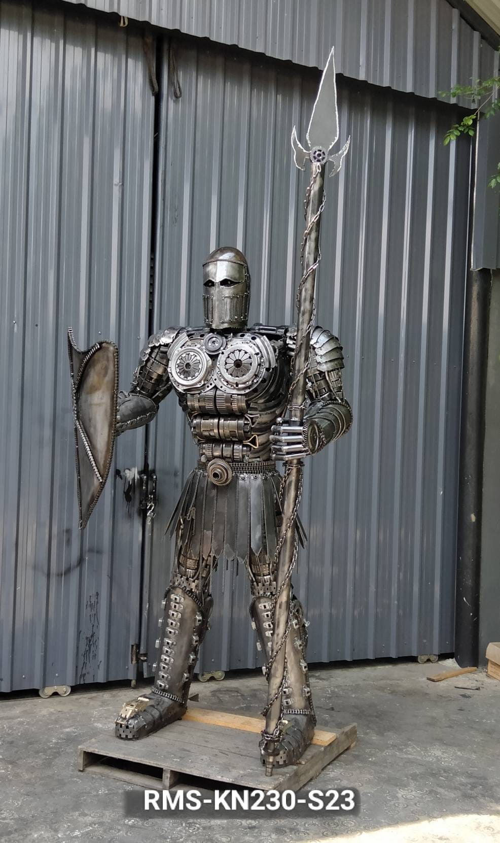 Kalifano Recycled Metal Art 91" Knight Inspired Recycled Metal Art Sculpture RMS-KN230-S23