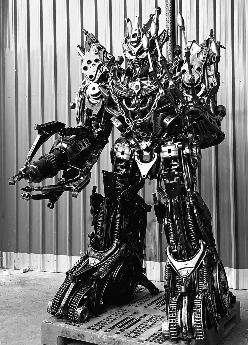 Kalifano Recycled Metal Art 91" Megatron Inspired Recycled Metal Art Sculpture RMS-MEG230-S12