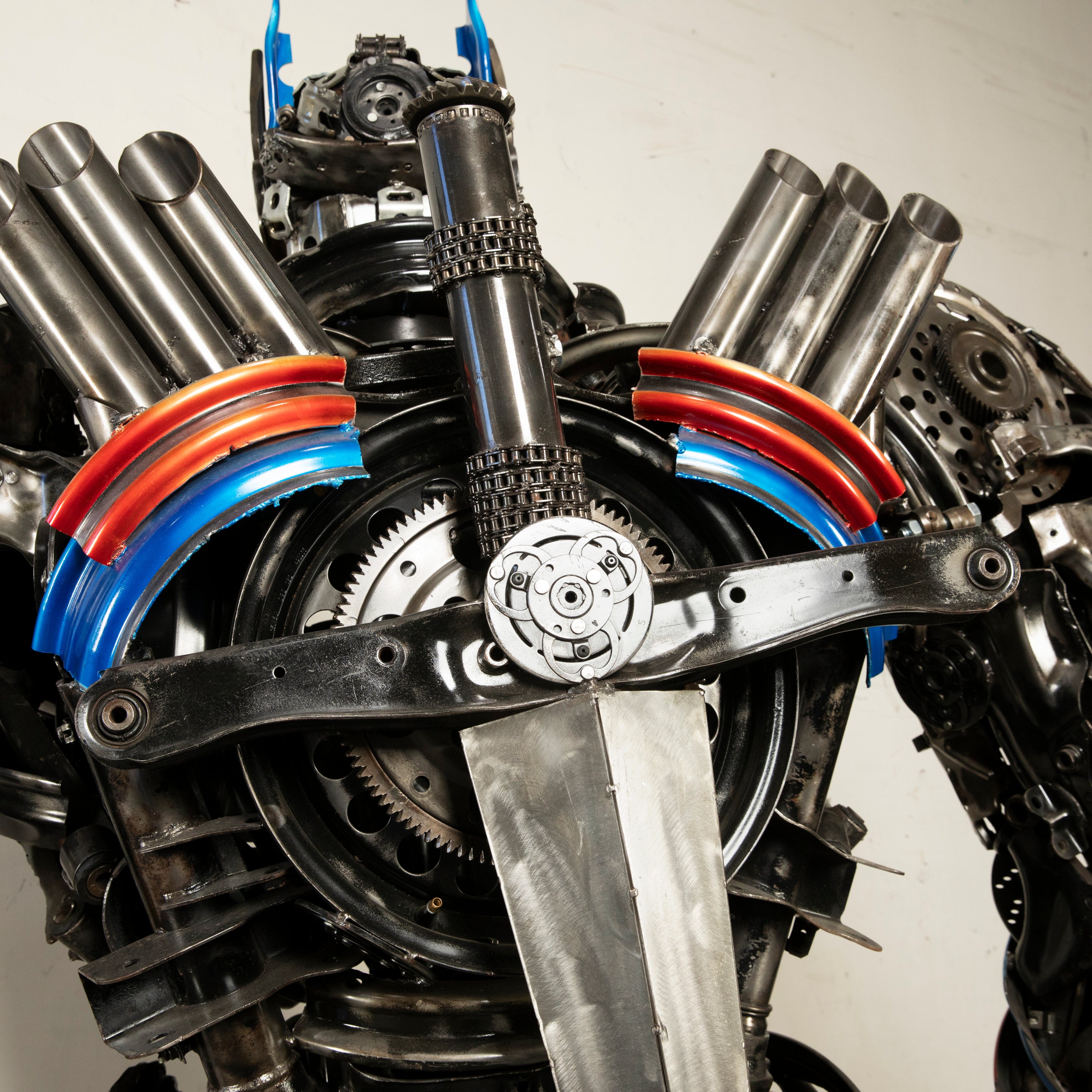 Kalifano Recycled Metal Art 91" Optimus Prime Inspired Recycled Metal Art Sculpture RMS-OP230-S38