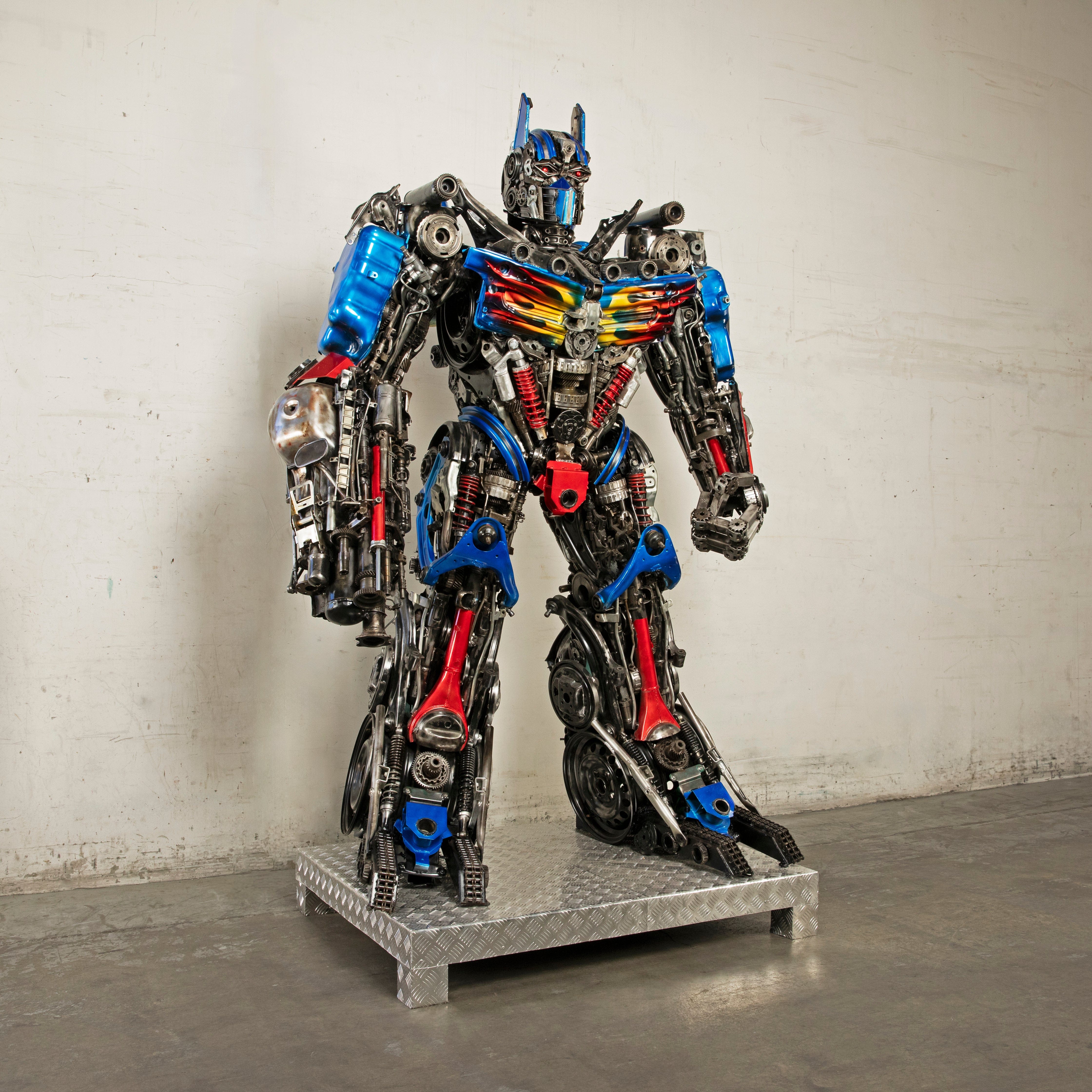 Kalifano Recycled Metal Art 91" Optimus Prime Inspired Recycled Metal Art Sculpture RMS-OP230-S40