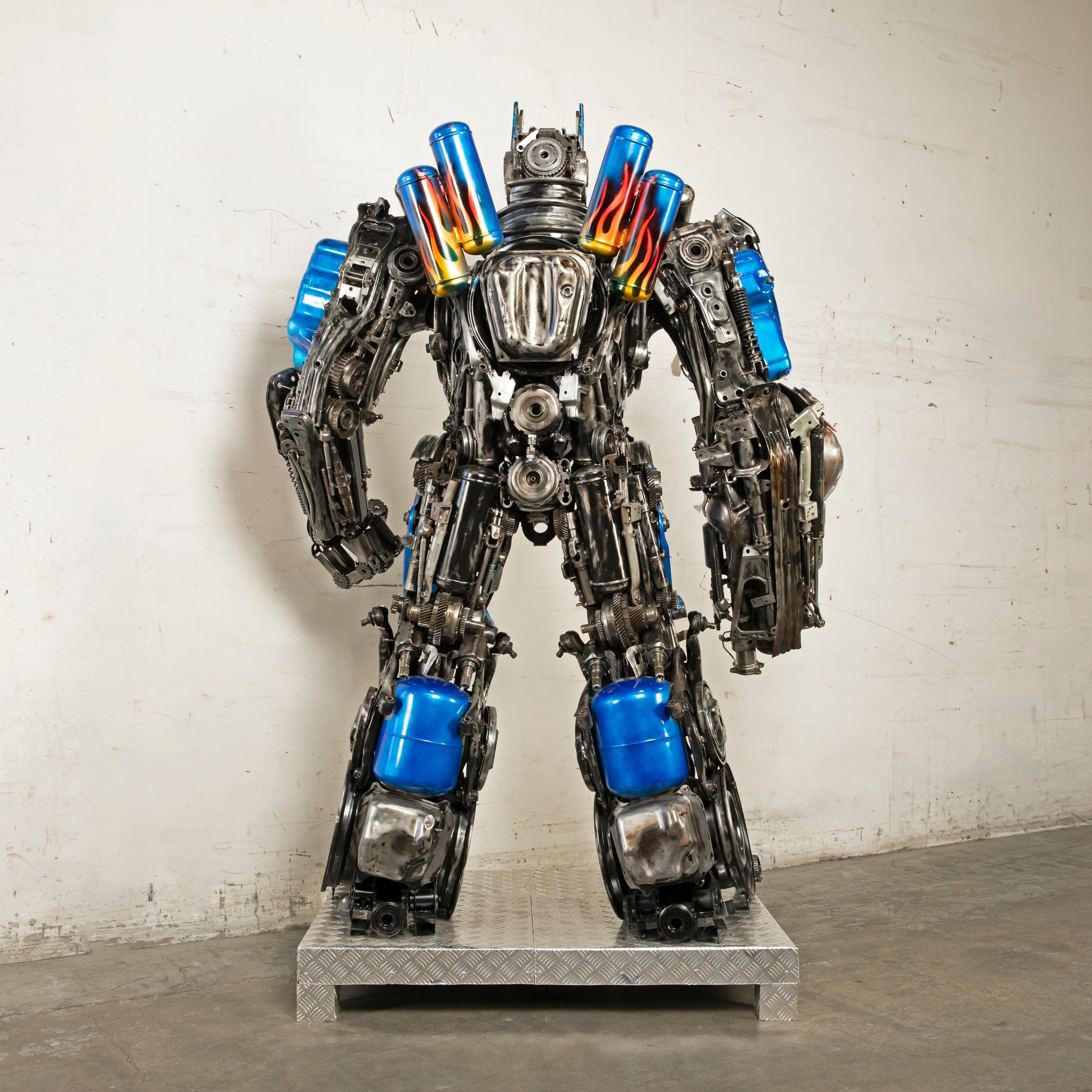 Kalifano Recycled Metal Art 91" Optimus Prime Inspired Recycled Metal Art Sculpture RMS-OP230-S40