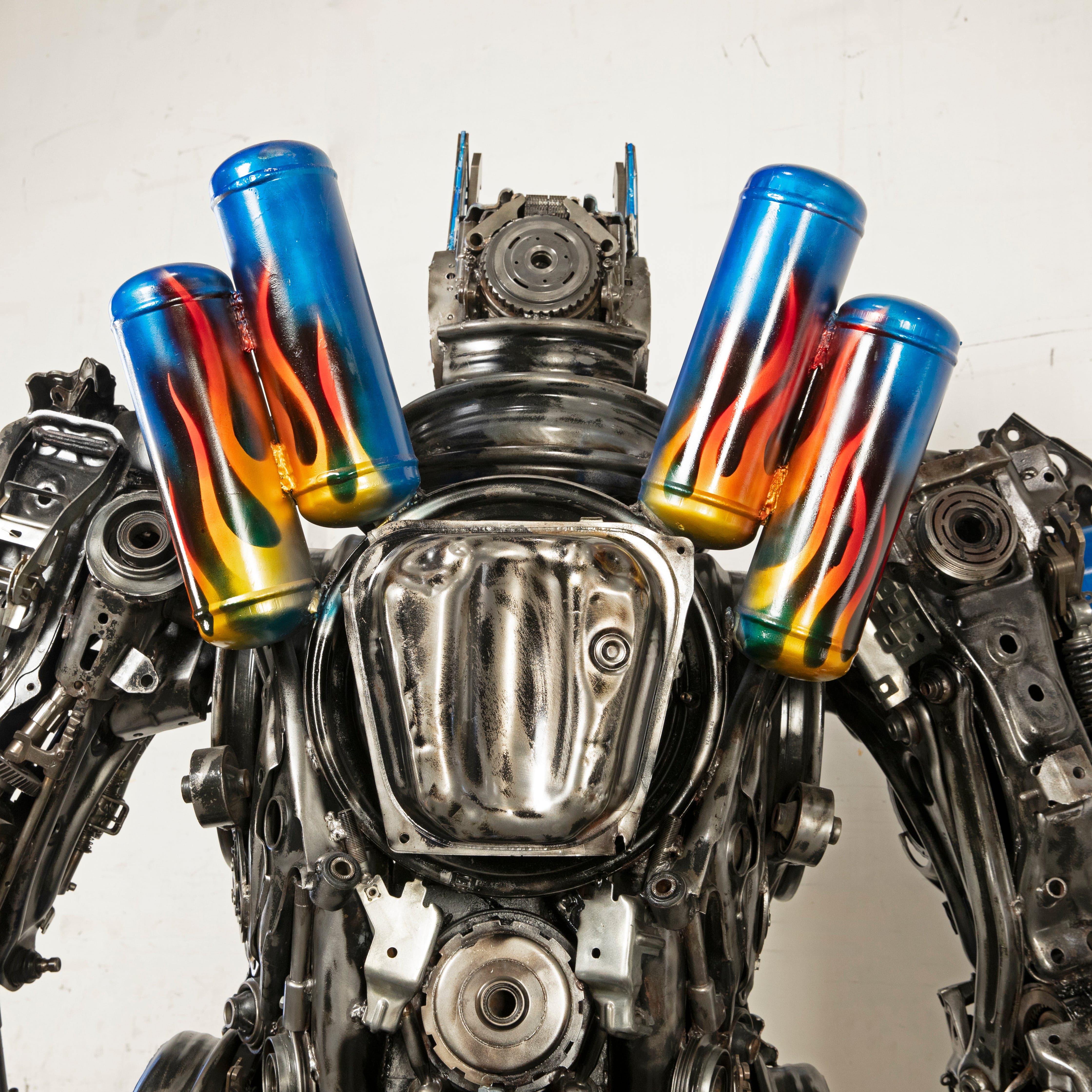 Kalifano Recycled Metal Art 91" Optimus Prime Inspired Recycled Metal Art Sculpture RMS-OP230-S40