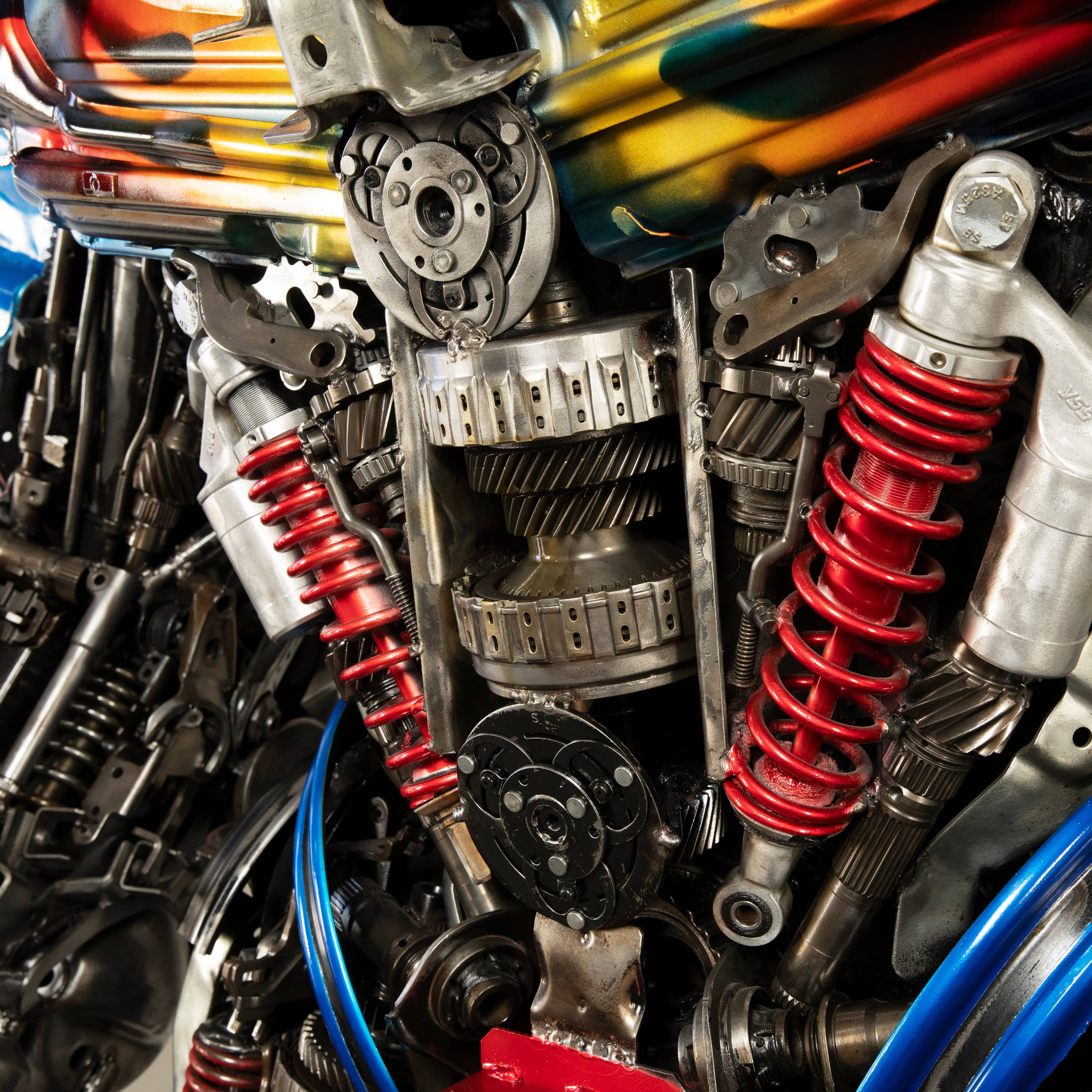 Kalifano Recycled Metal Art 91" Optimus Prime Inspired Recycled Metal Art Sculpture RMS-OP230-S40