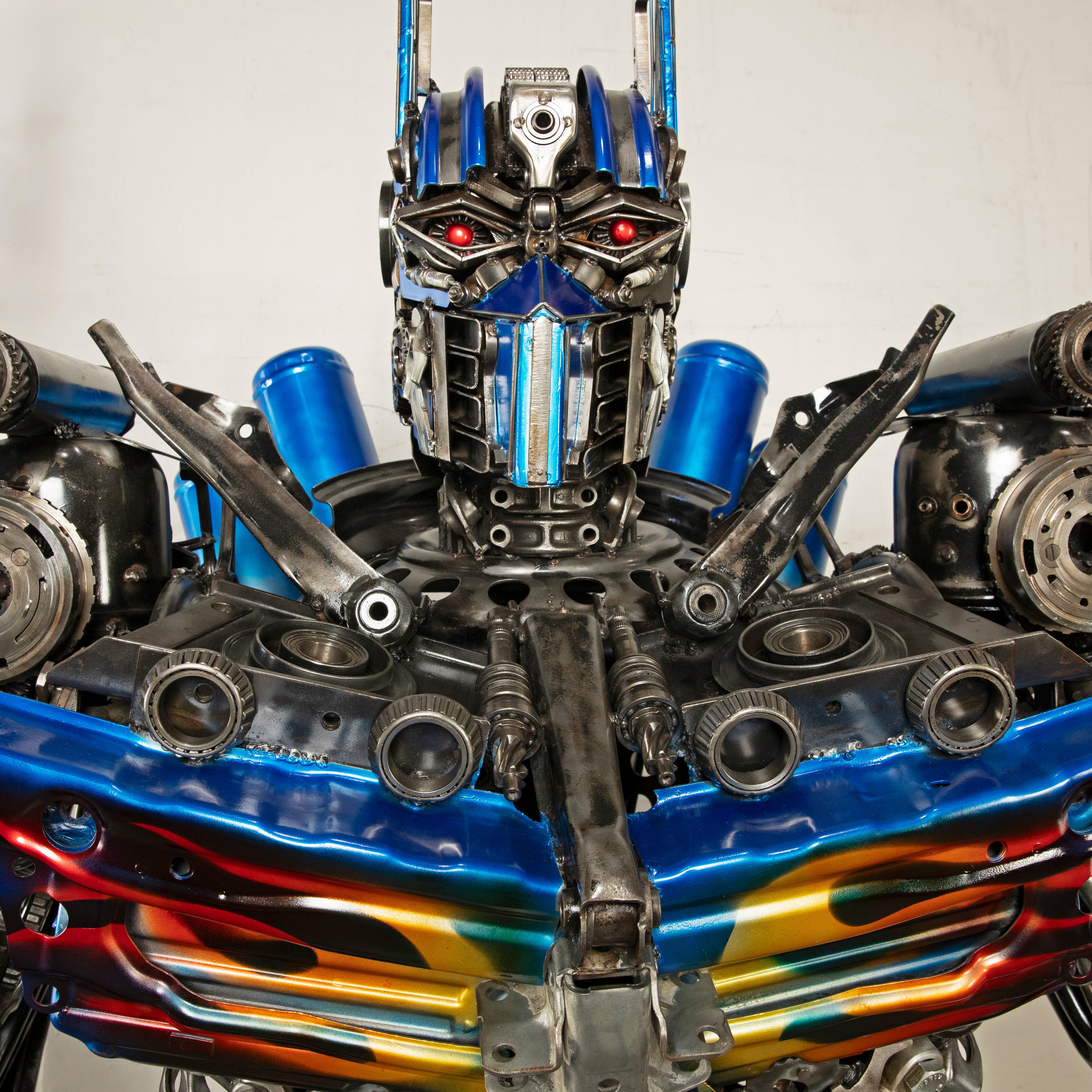 Kalifano Recycled Metal Art 91" Optimus Prime Inspired Recycled Metal Art Sculpture RMS-OP230-S40