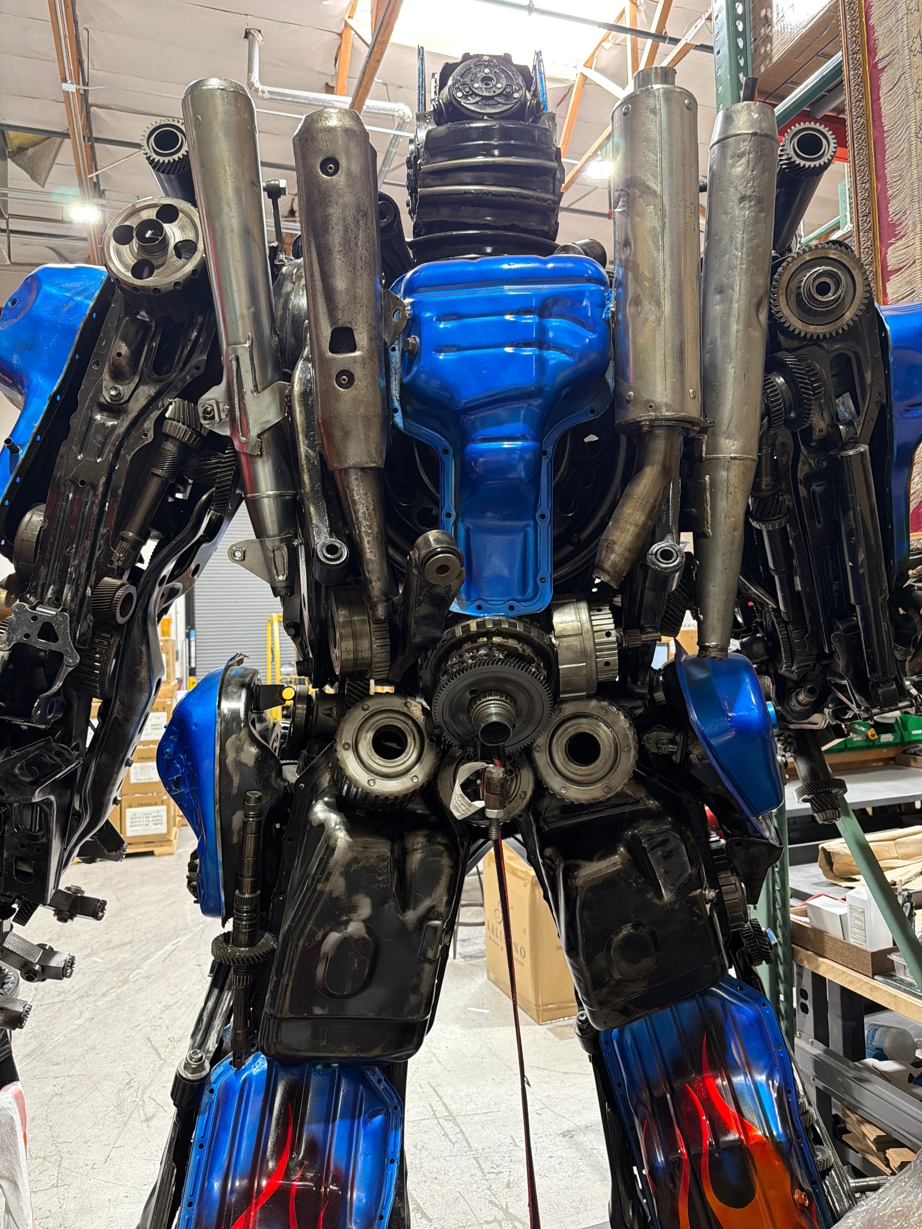 Kalifano Recycled Metal Art 91" Optimus Prime Inspired Recycled Metal Art Sculpture RMS-OP230-S43