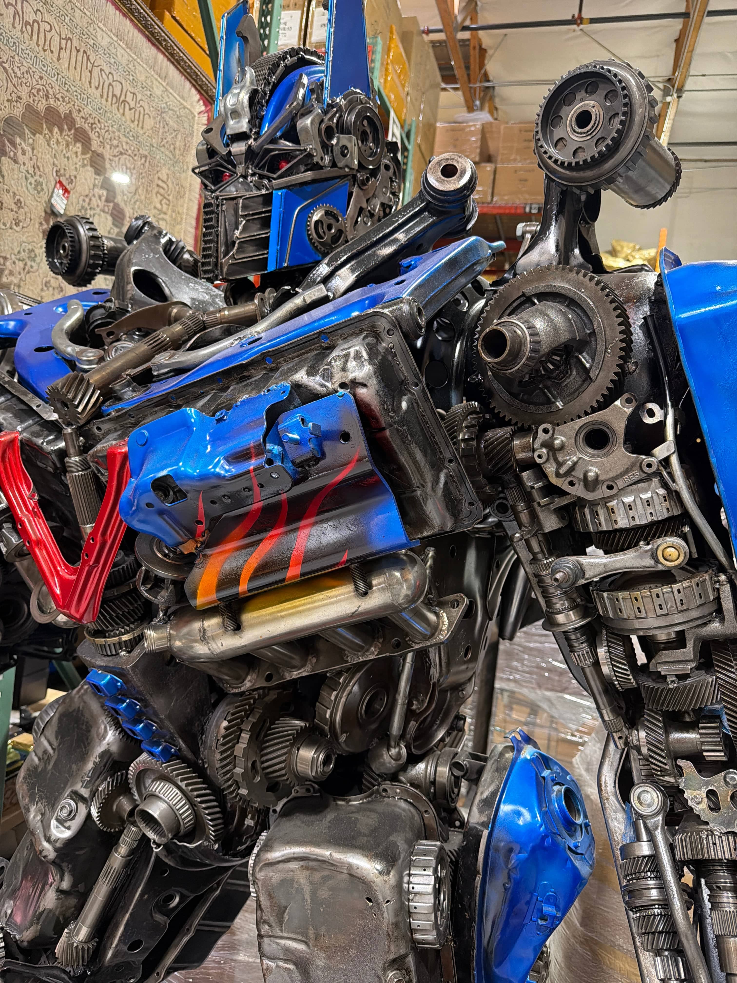 Kalifano Recycled Metal Art 91" Optimus Prime Inspired Recycled Metal Art Sculpture RMS-OP230-S43