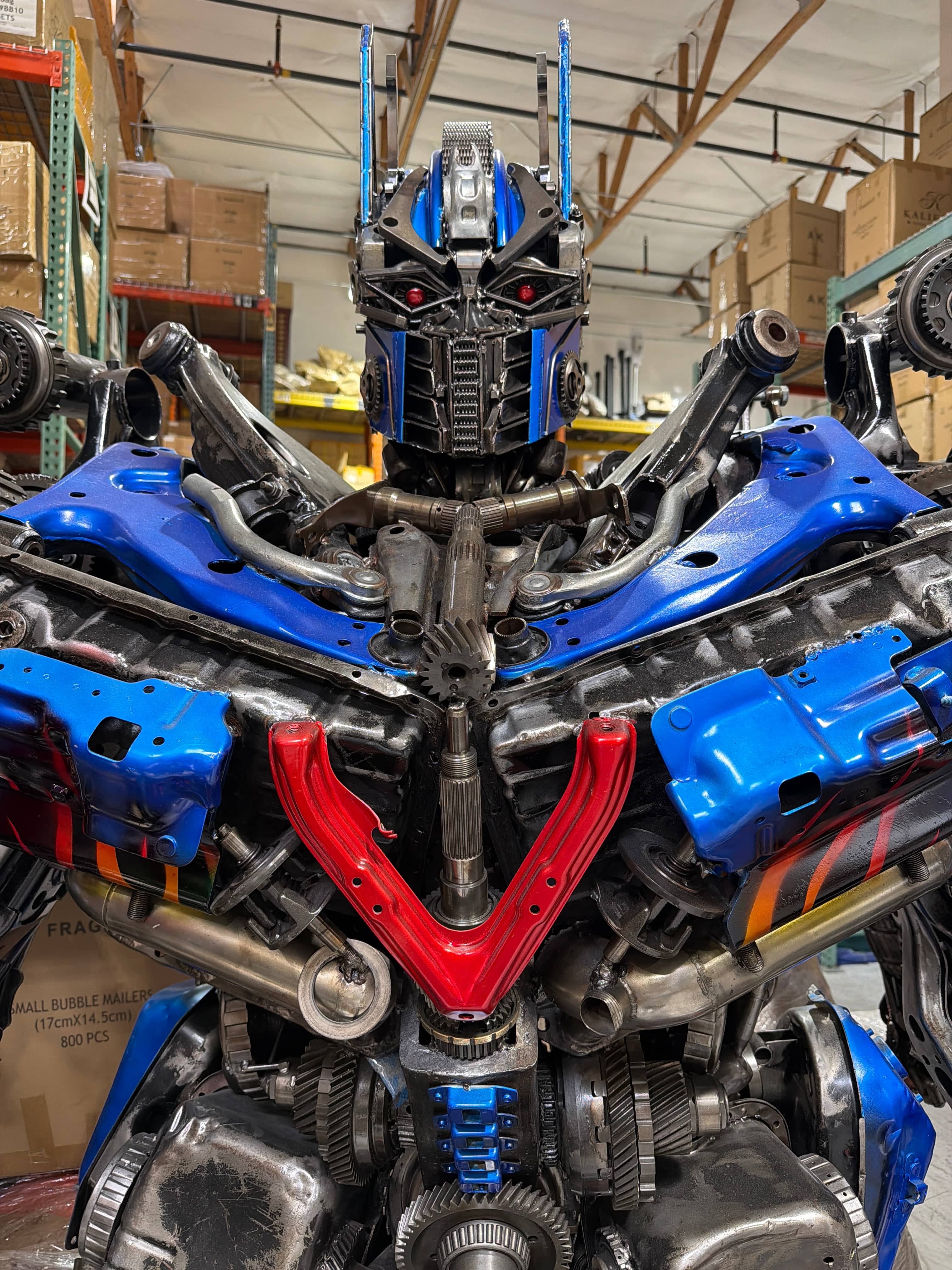 Kalifano Recycled Metal Art 91" Optimus Prime Inspired Recycled Metal Art Sculpture RMS-OP230-S43