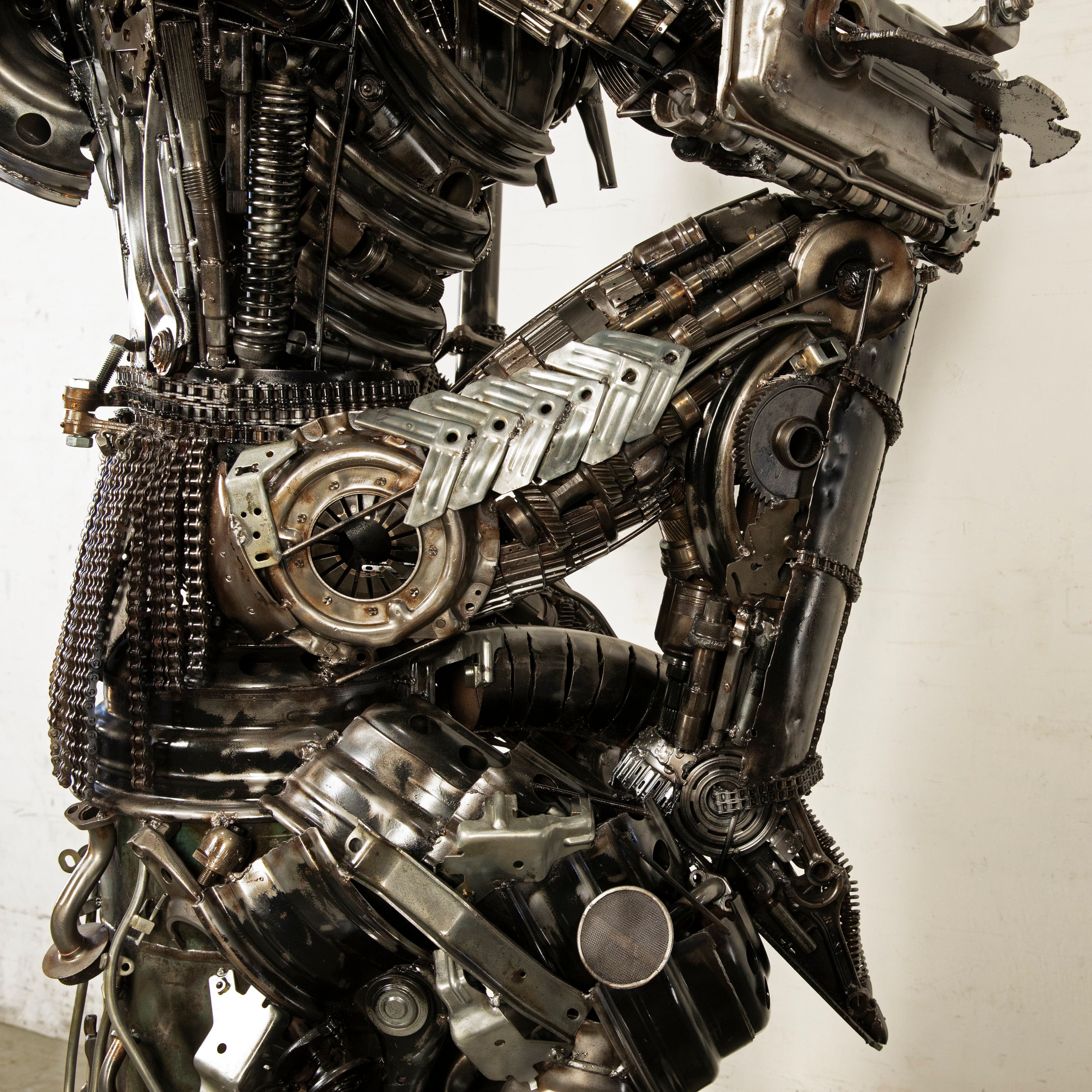 Kalifano Recycled Metal Art 91" Predator Inspired Recycled Metal Art Sculpture RMS-PRED230-S25