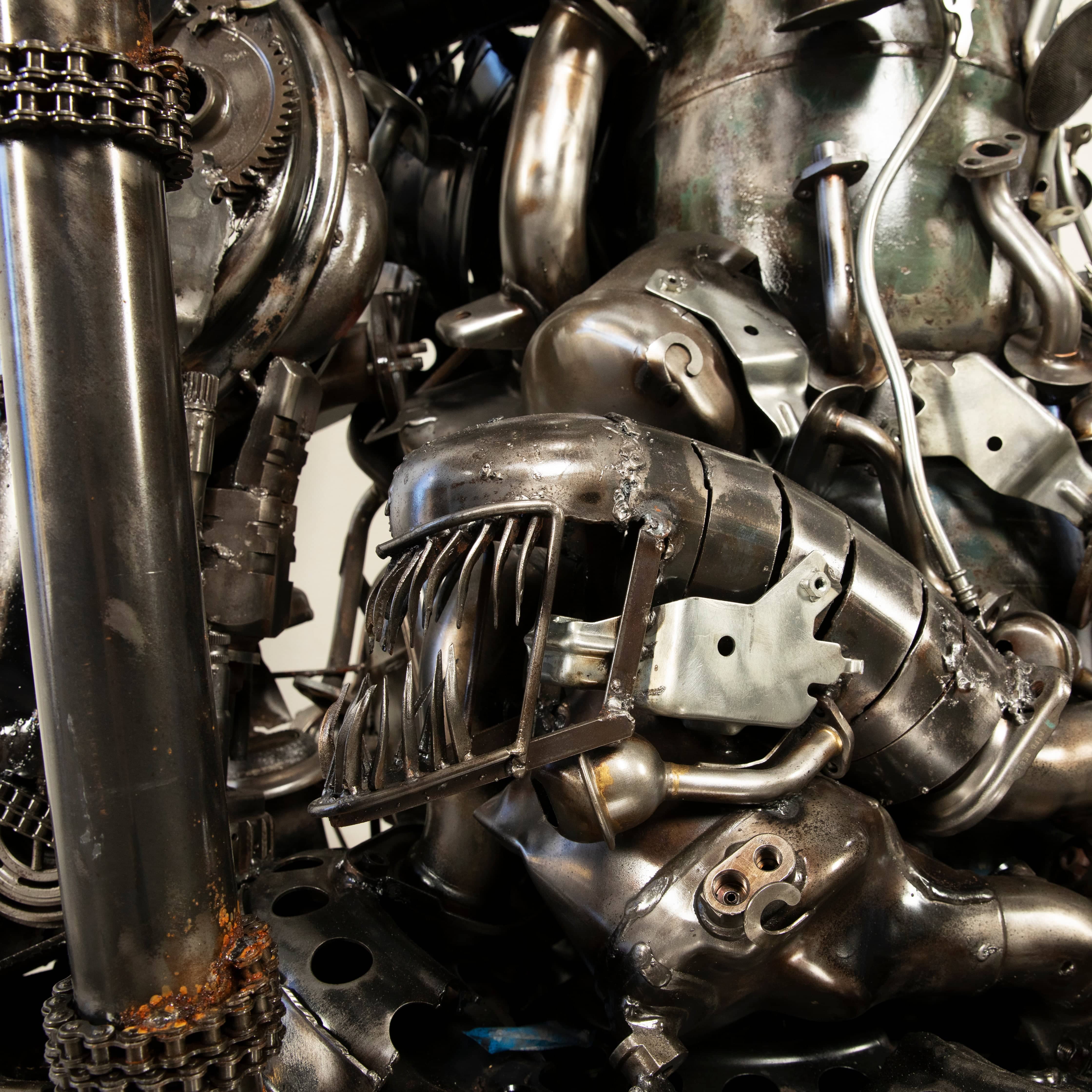 Kalifano Recycled Metal Art 91" Predator Inspired Recycled Metal Art Sculpture RMS-PRED230-S25