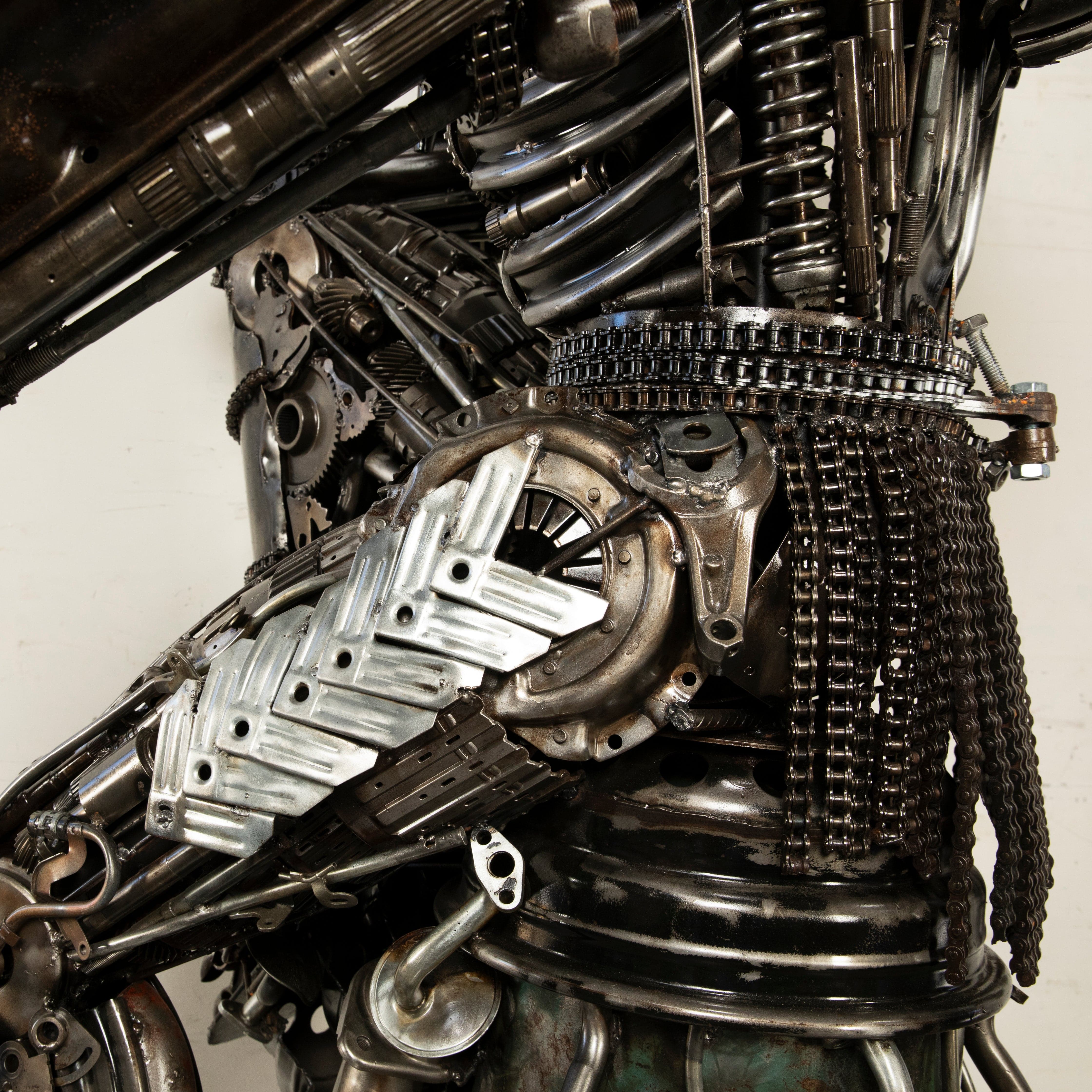 Kalifano Recycled Metal Art 91" Predator Inspired Recycled Metal Art Sculpture RMS-PRED230-S25