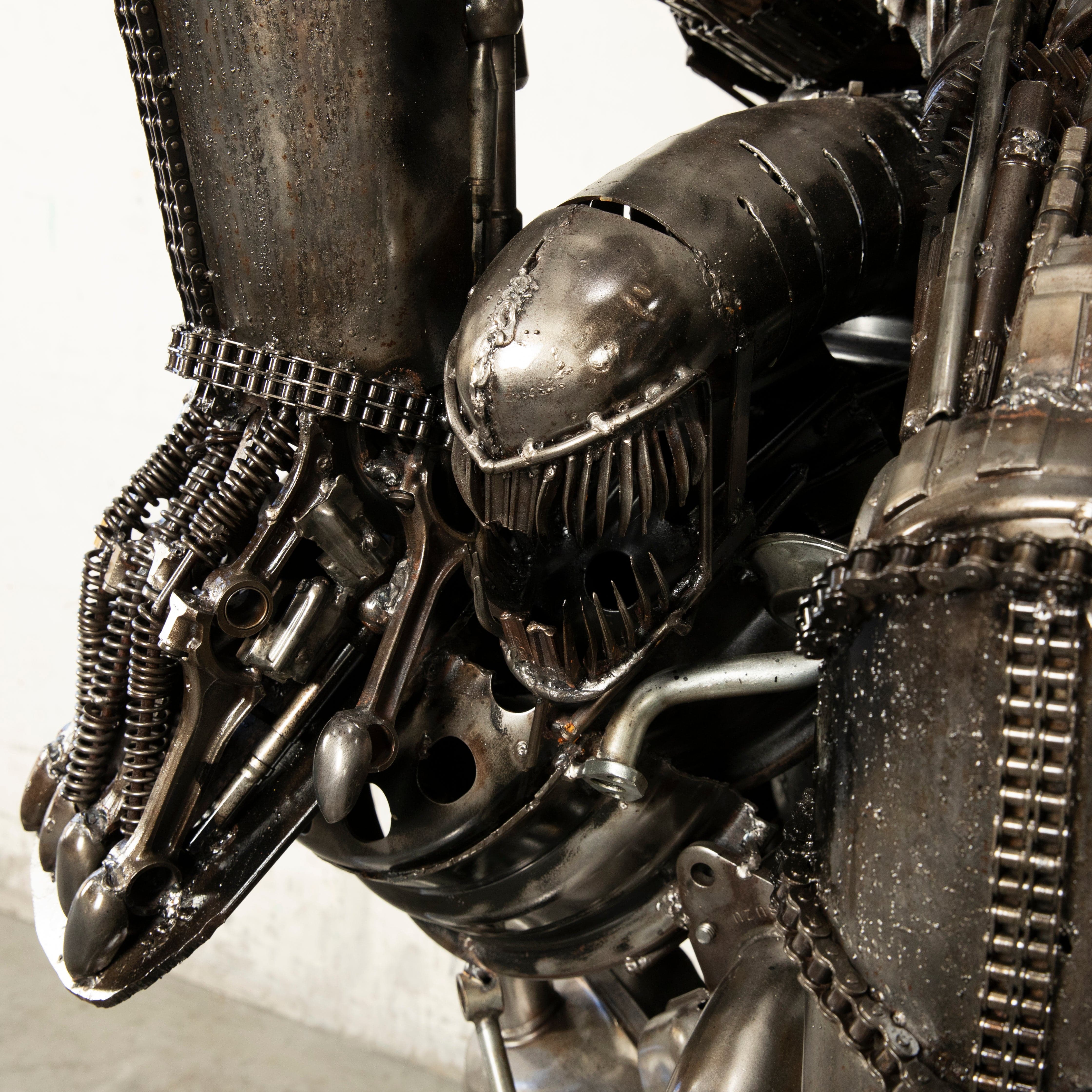 Kalifano Recycled Metal Art 91" Predator Inspired Recycled Metal Art Sculpture RMS-PRED230-S25