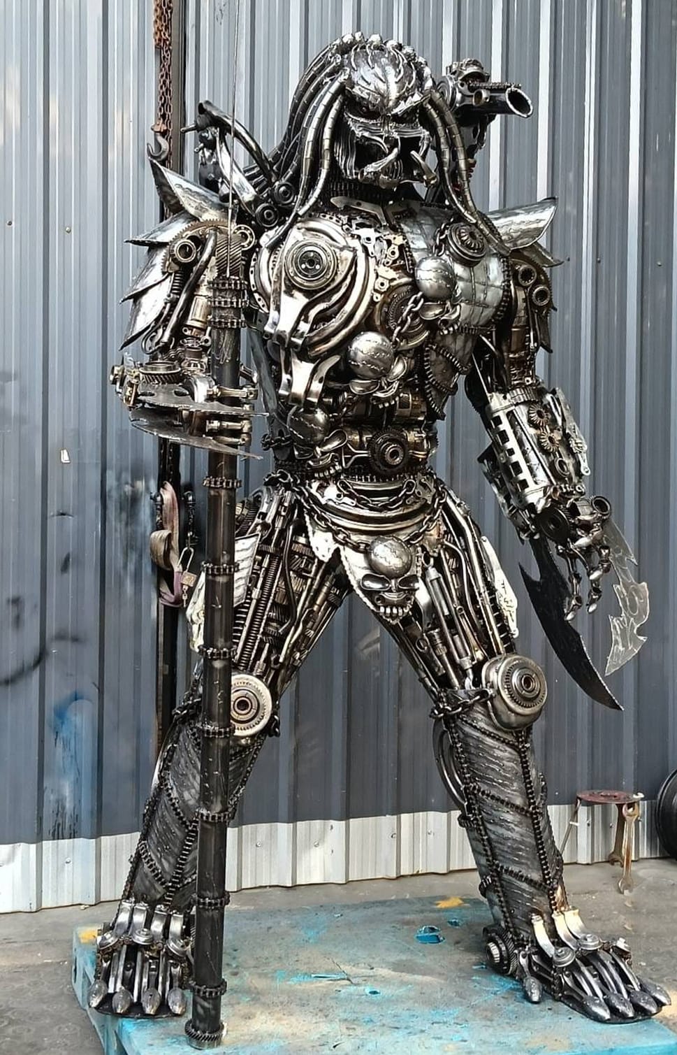 Kalifano Recycled Metal Art 91" Predator Inspired Recycled Metal Art Sculpture RMS-PRED230-S29