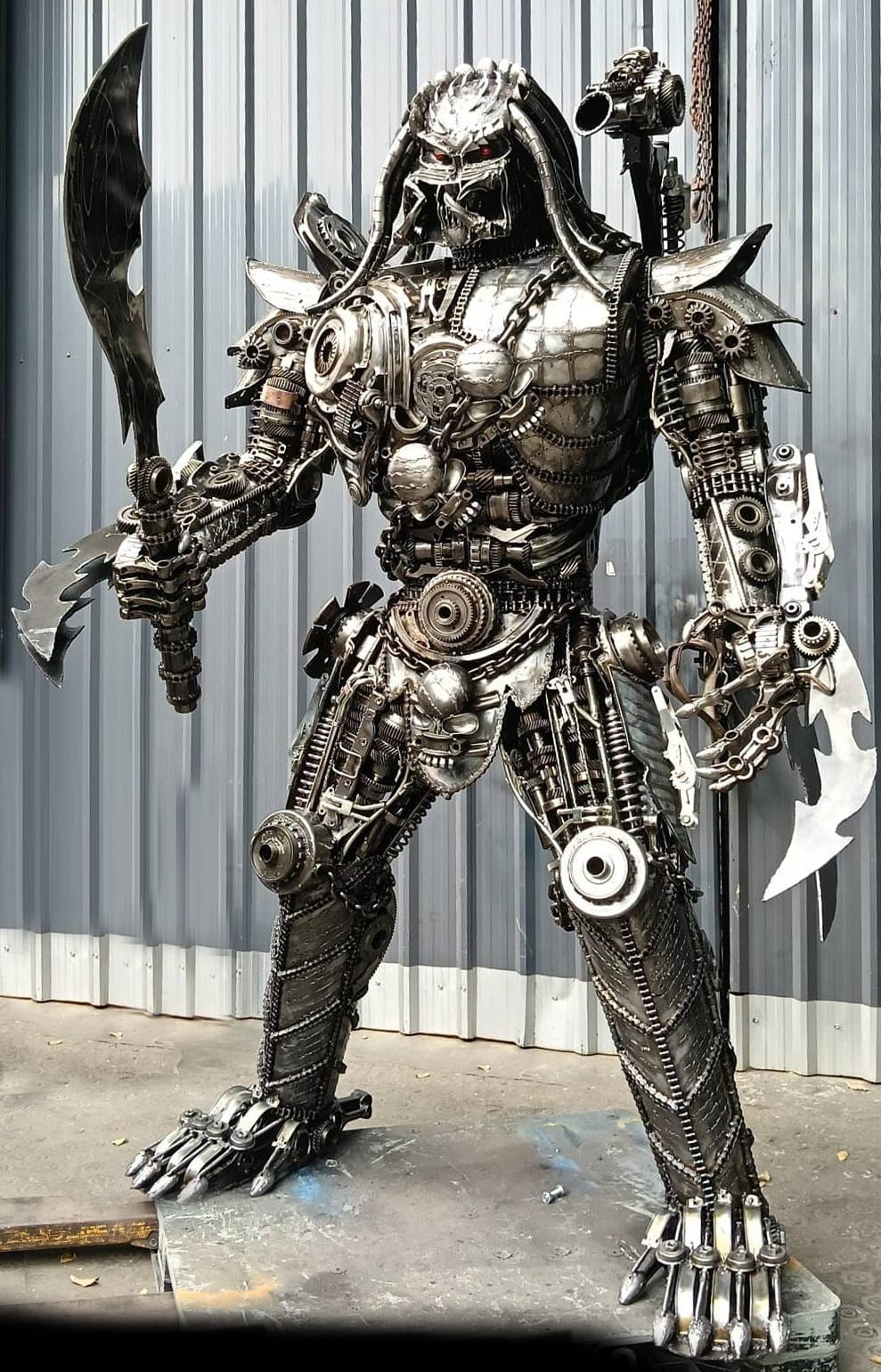 Kalifano Recycled Metal Art 91" Predator Inspired Recycled Metal Art Sculpture RMS-PRED230-S30