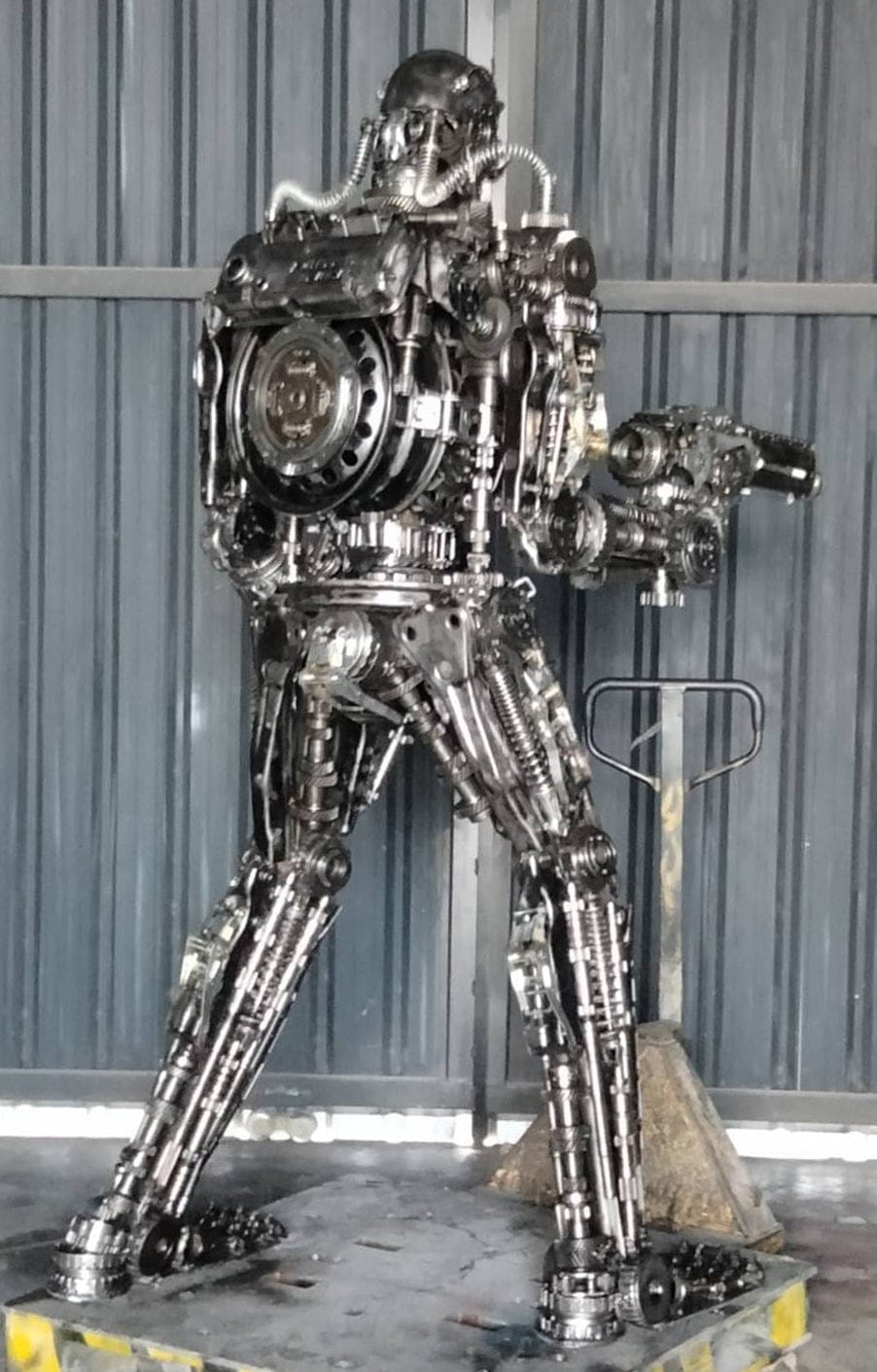 Kalifano Recycled Metal Art 91" Terminator Inspired Recycled Metal Art Sculpture RMS-T230-S06