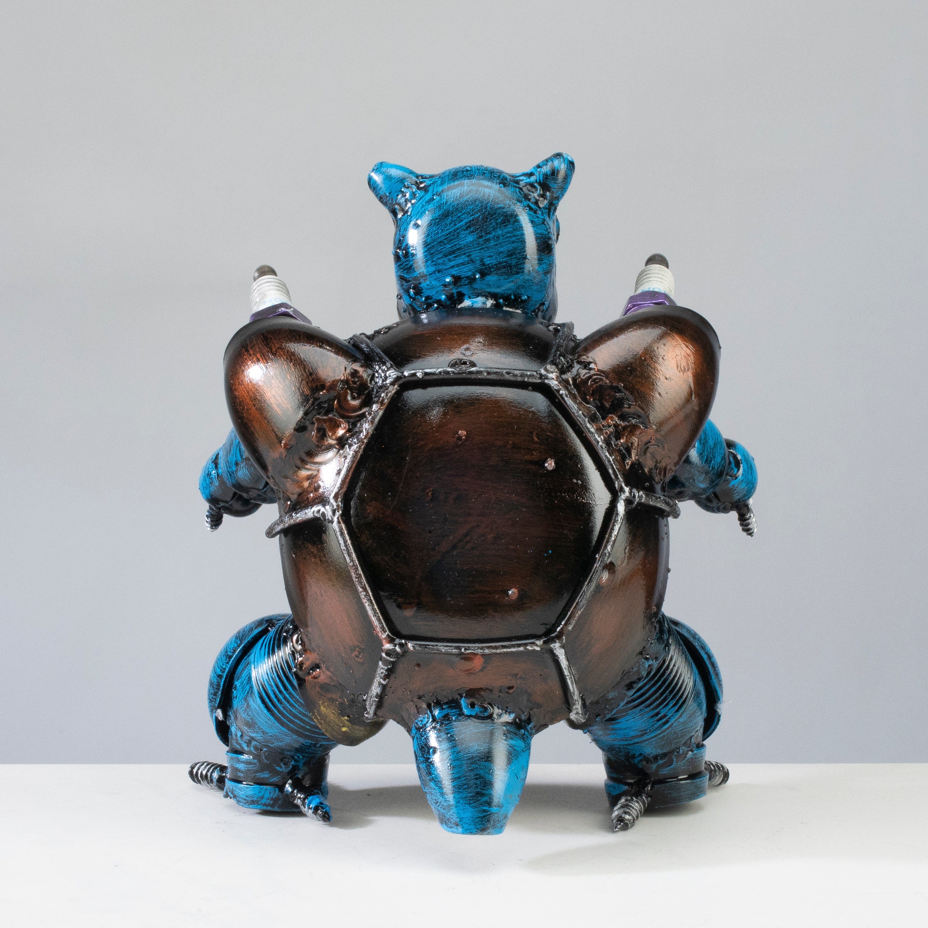 Kalifano Recycled Metal Art Blastoise Pokemon Inspired Recycled Metal Sculpture RMS-600BLT-N